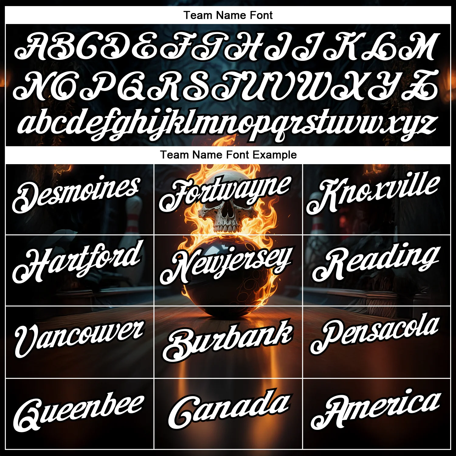 Custom Black White 3D Flame Skull Bowling Performance Polo Shirt