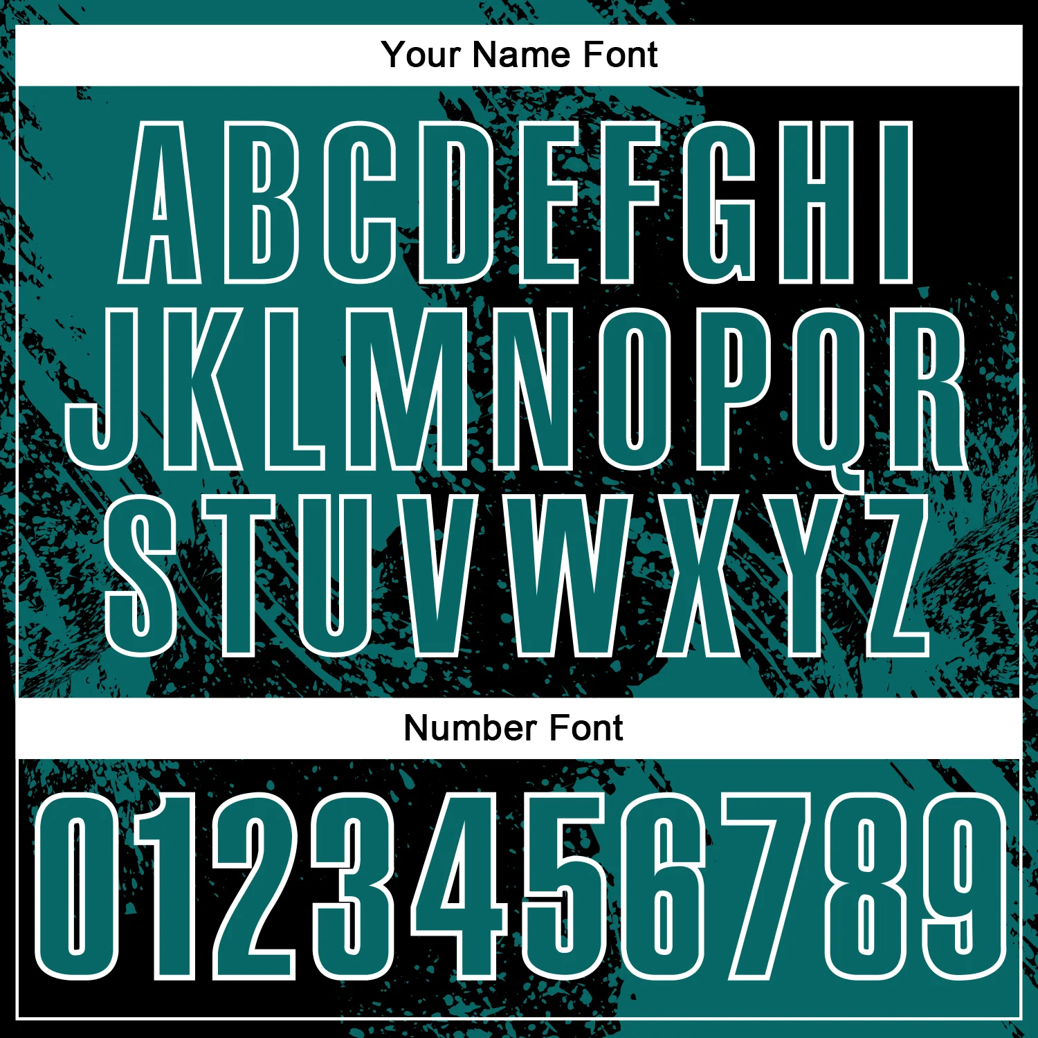 Custom Teal Black-White 3D Pattern Design Abstract Brush Stroke Performance Polo Shirt