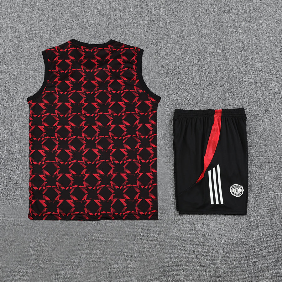 Kit Tank Top + Shorts Manchester United Black/Red Training 25/26