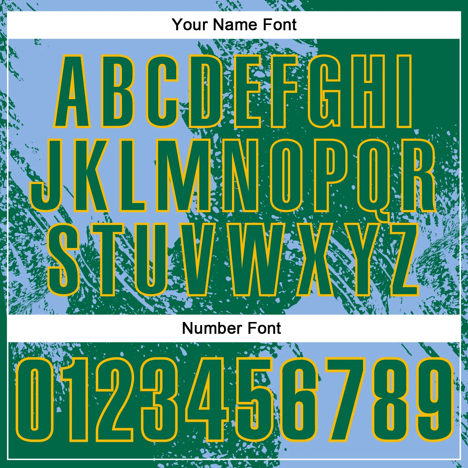 Custom Light Blue Kelly Green-Gold 3D Pattern Design Abstract Brush Stroke Performance Polo Shirt