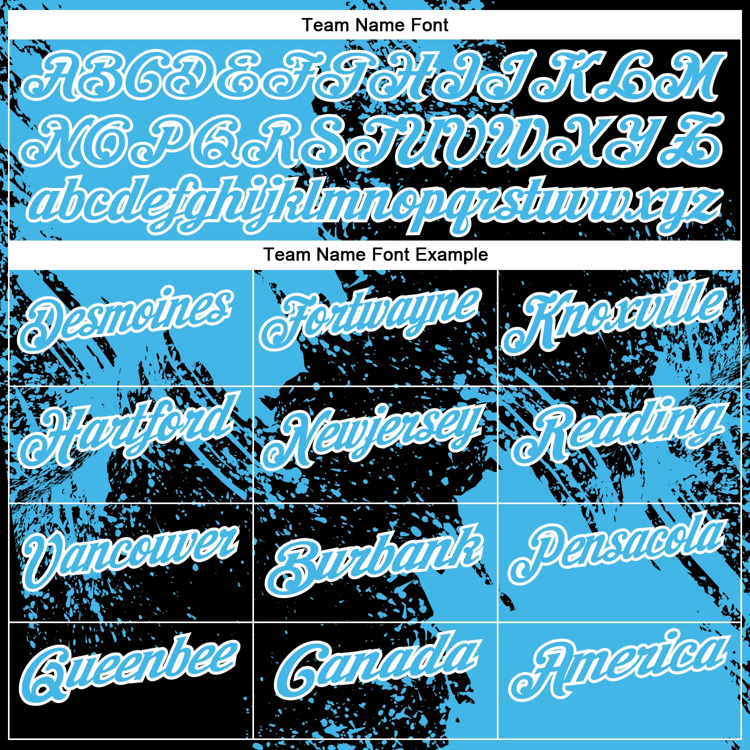 Custom Sky Blue Black-White 3D Pattern Design Abstract Brush Stroke Performance Polo Shirt