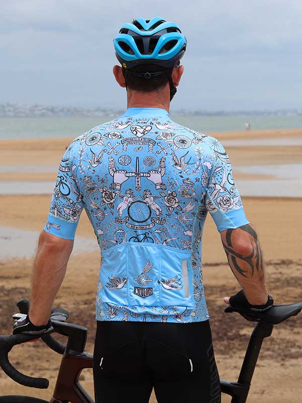 Velo Tattoo Men's Classic Jersey Blue