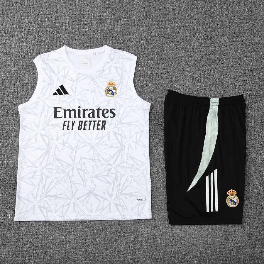 Kit Tank Top + Shorts Real Madrid White/Black Training 25/26