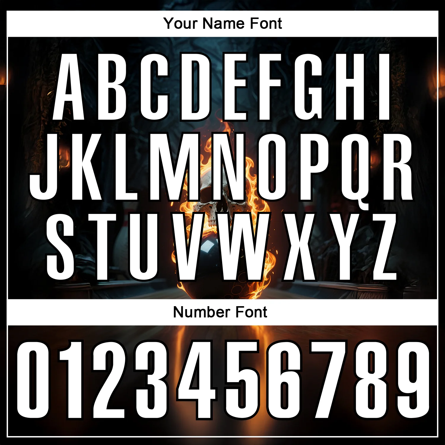 Custom Black White 3D Flame Skull Bowling Performance Polo Shirt