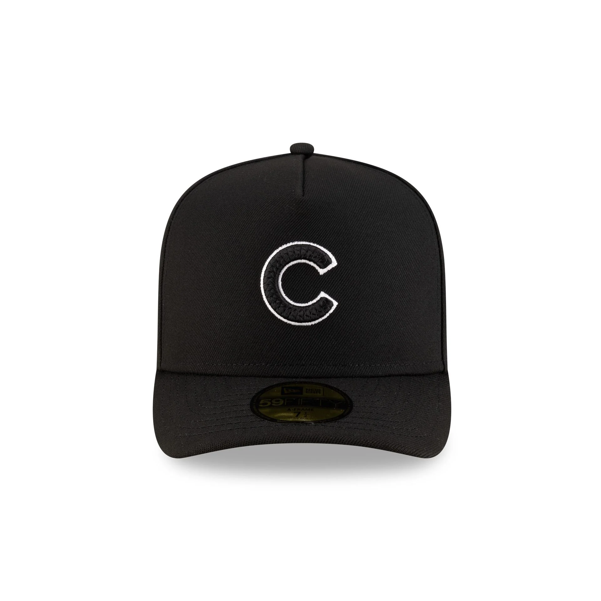 Chicago Cubs Black Script Safety Pin 59FIFTY A-Frame Fitted Hat