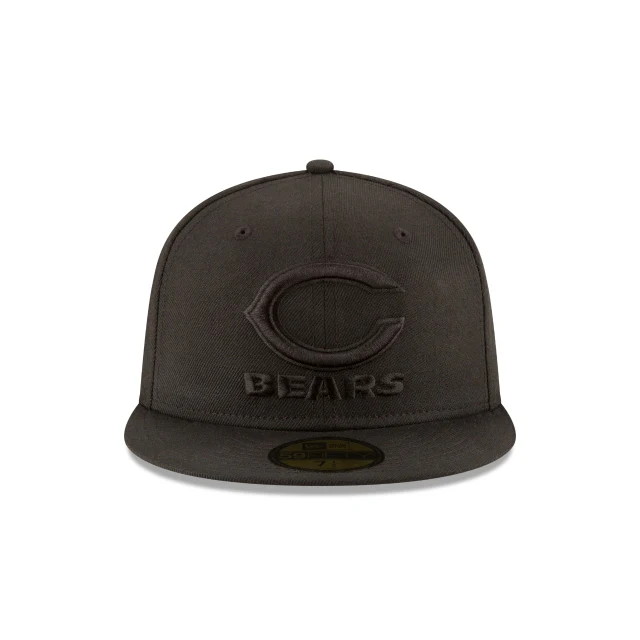 Chicago Bears Black On Black 59FIFTY Fitted Hat