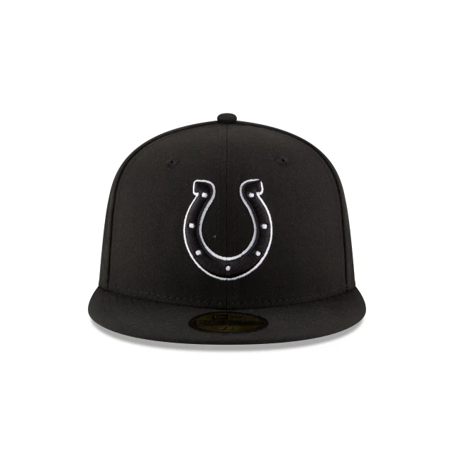 Indianapolis Colts Black & White 59FIFTY Fitted Hat
