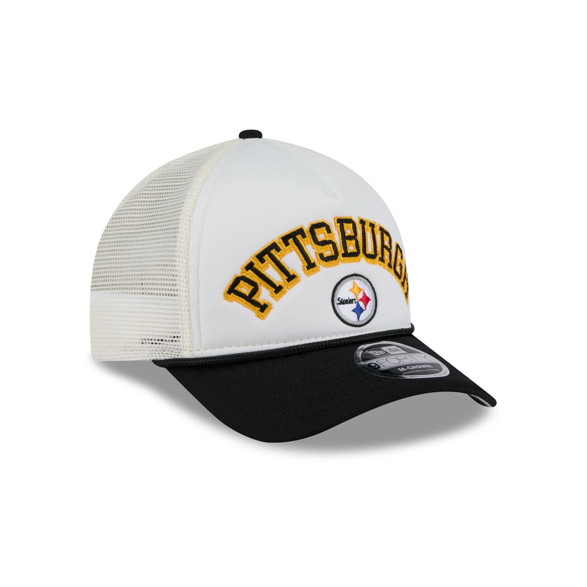 Pittsburgh Steelers Chrome Arch 9FORTY M-Crown A-Frame Trucker Hat