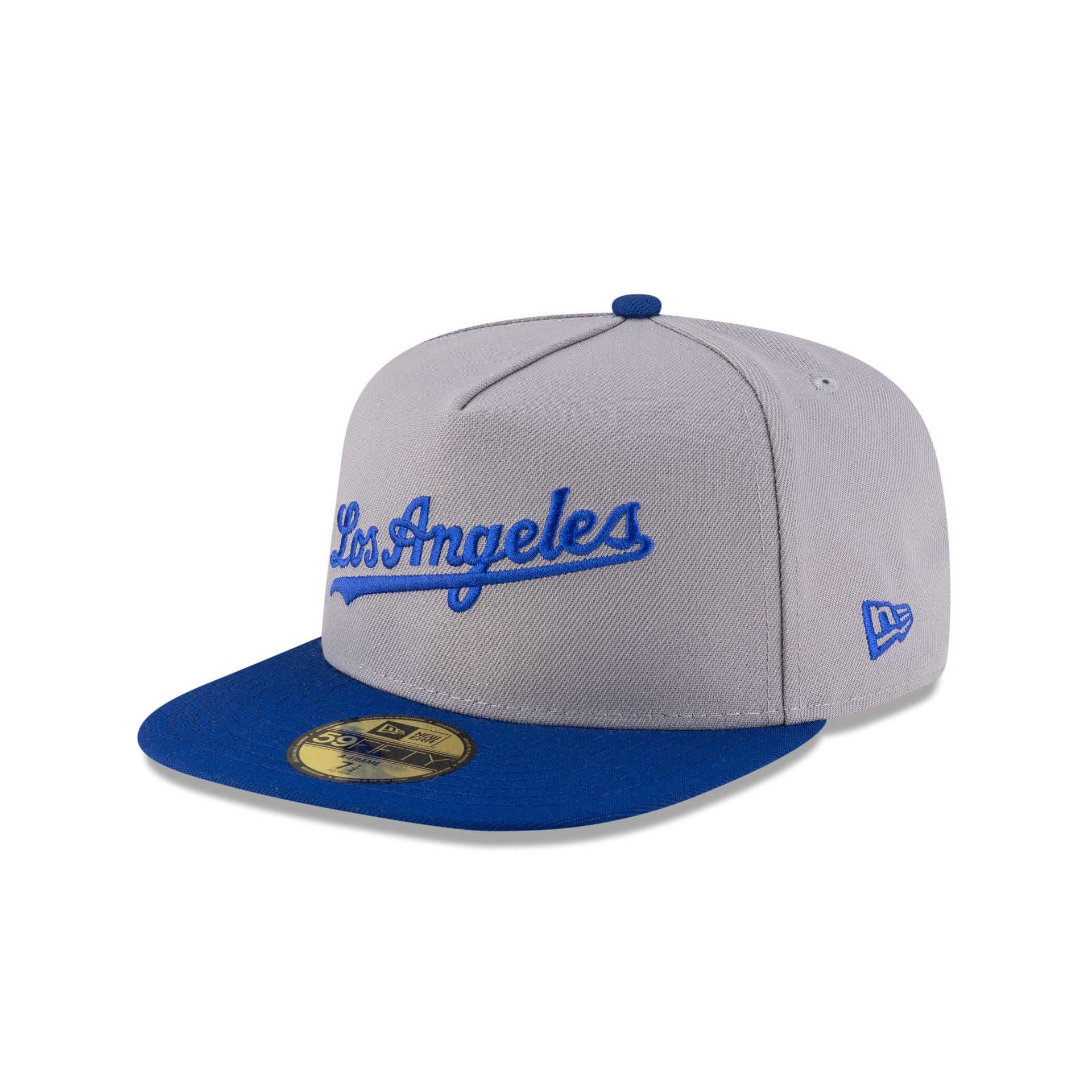 Just Caps League Sidepatch Gray Los Angeles Dodgers 59FIFTY A-Frame Fitted Hat