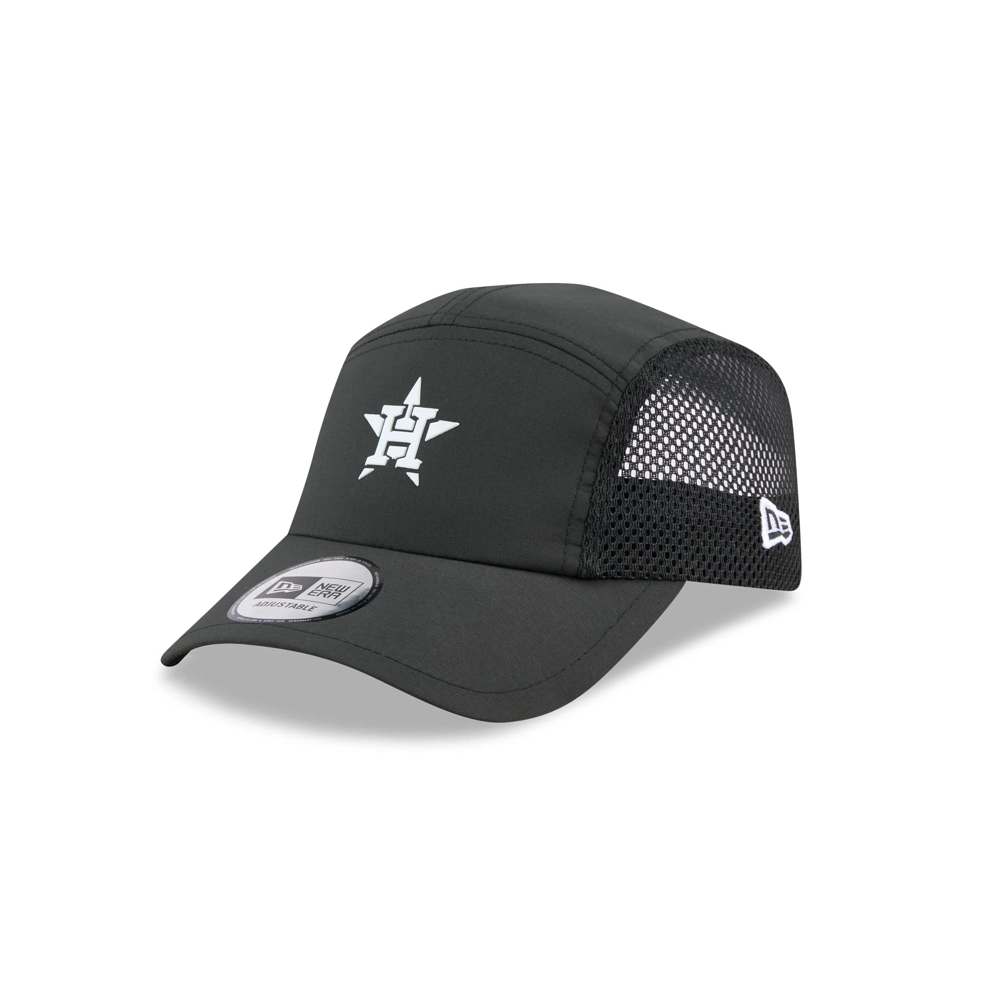 Houston Astros Black Poly Runner Adjustable Hat