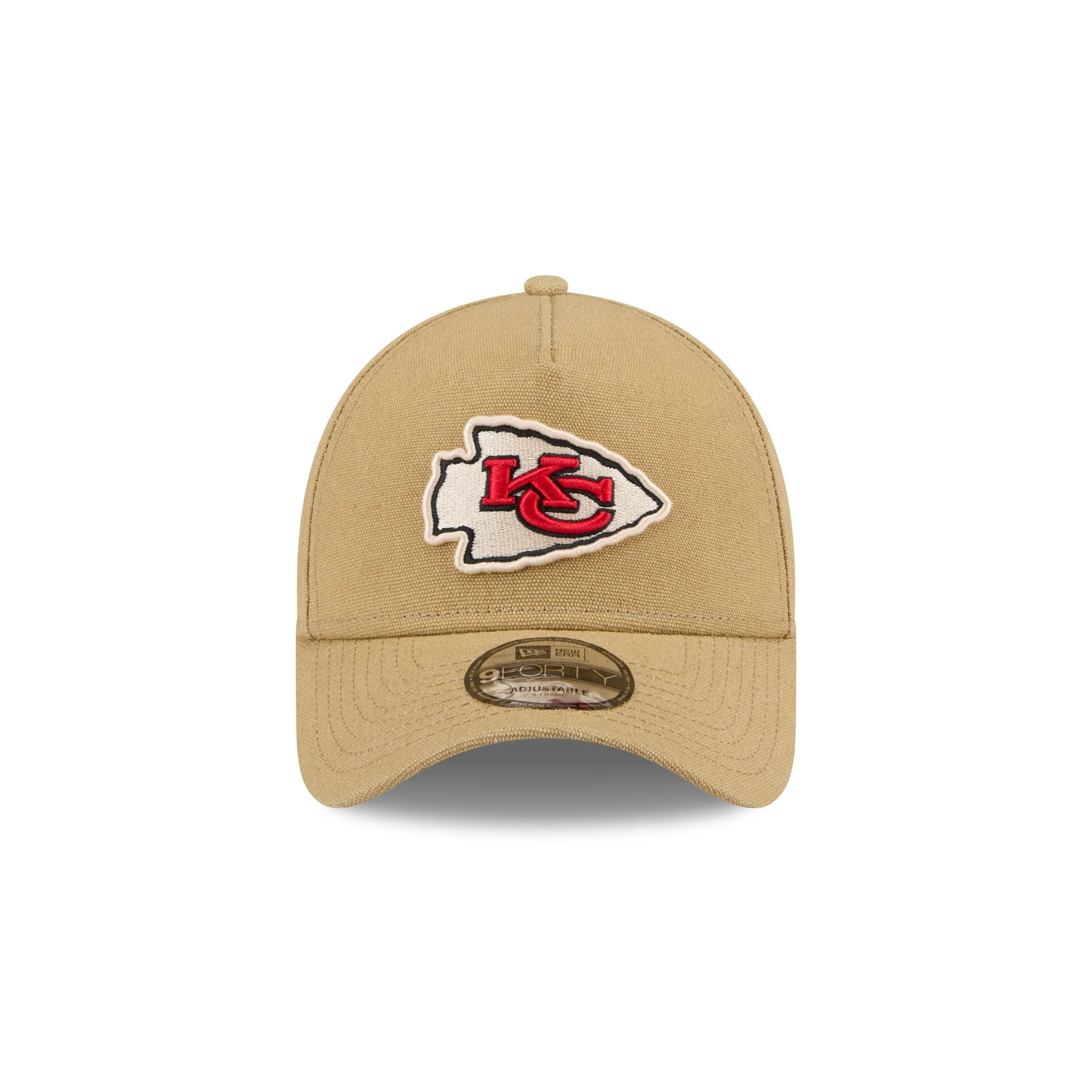 Kansas City Chiefs Logo Essentials Khaki 9FORTY A-Frame Snapback Hat