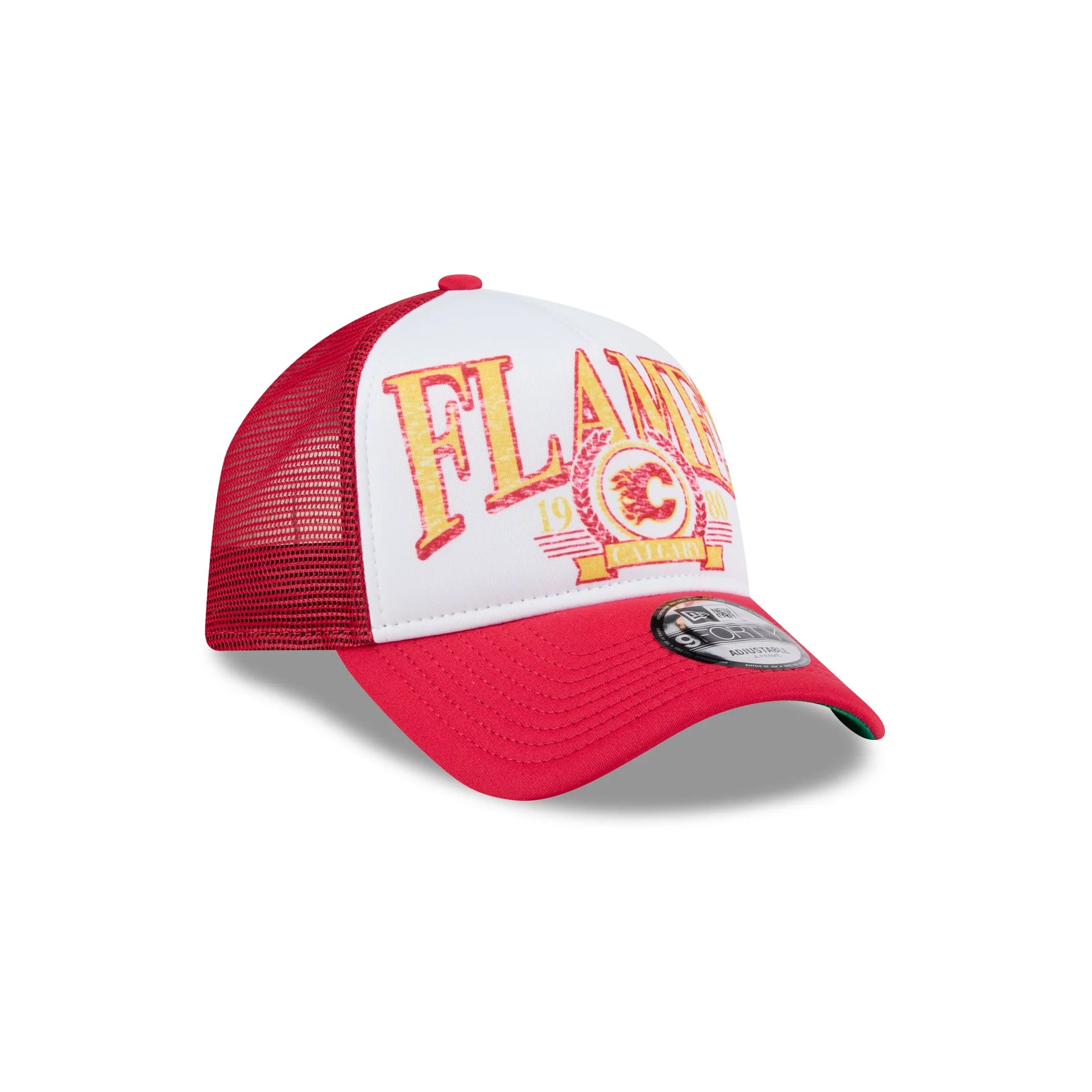 Calgary Flames Distressed 9FORTY A-Frame Trucker Hat