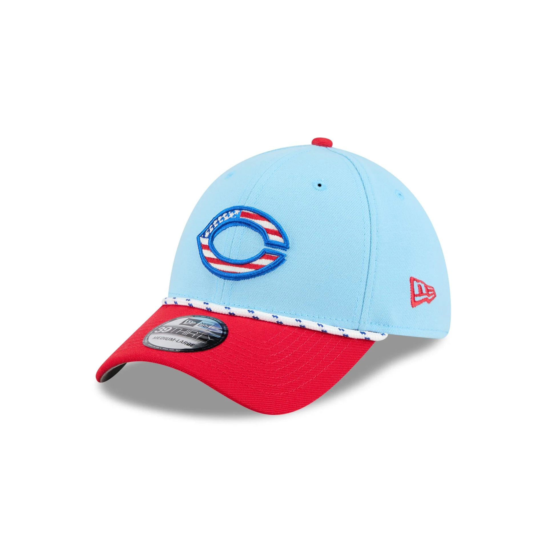 Cincinnati Reds Independence Day 2025 39THIRTY Stretch Fit Hat