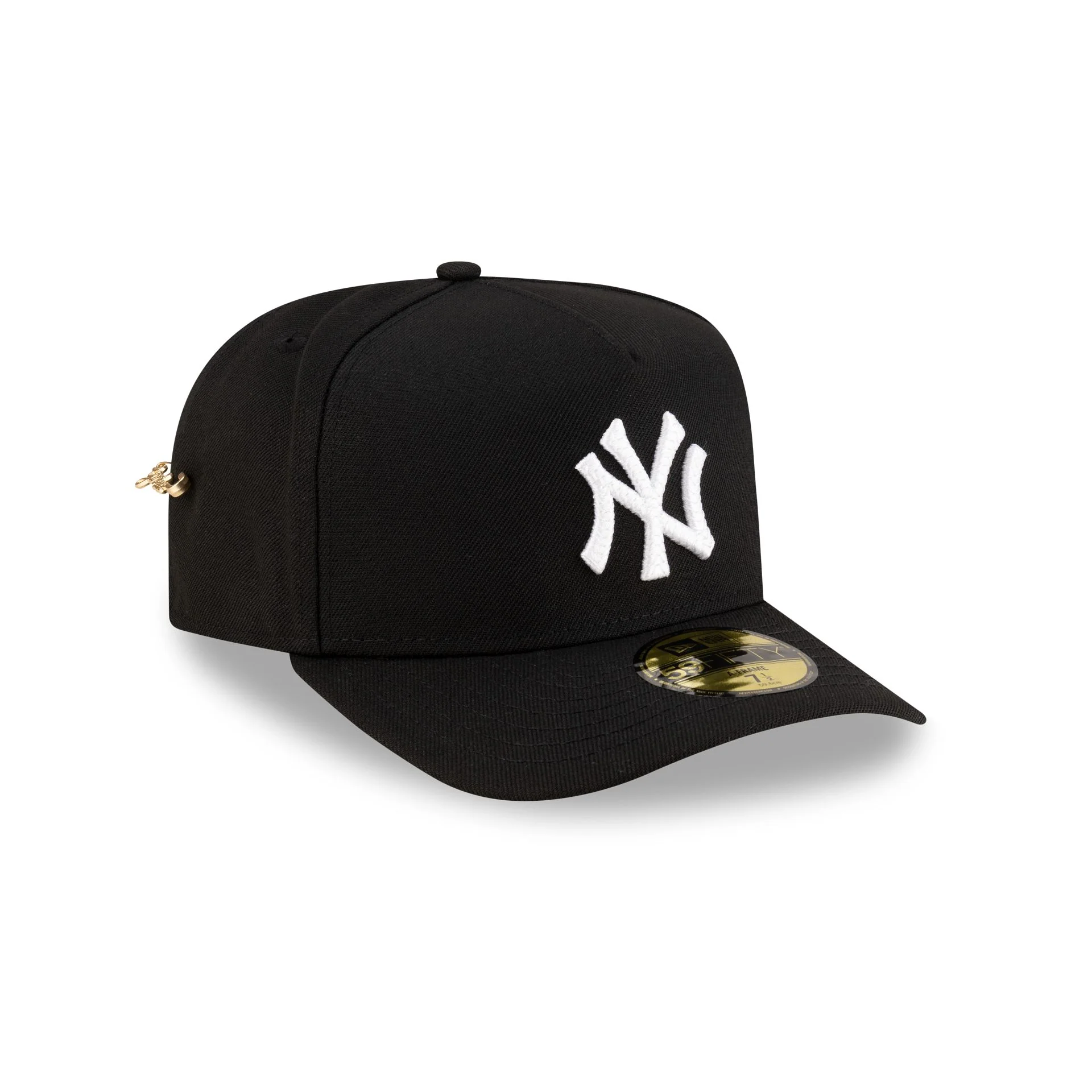 New York Yankees Black Script Safety Pin 59FIFTY A-Frame Fitted Hat