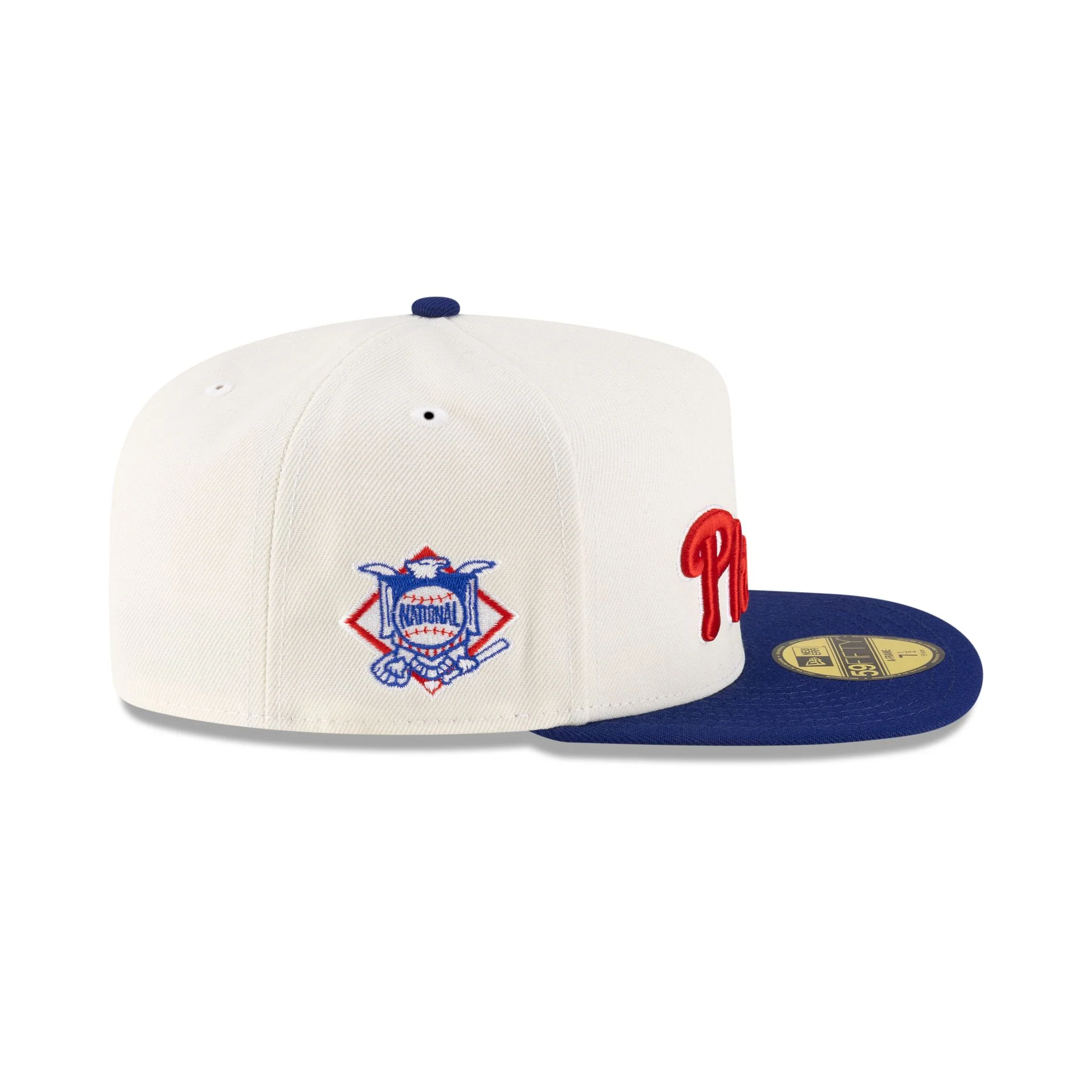 Just Caps League Sidepatch Chrome White Philadelphia Phillies 59FIFTY A-Frame Fitted Hat