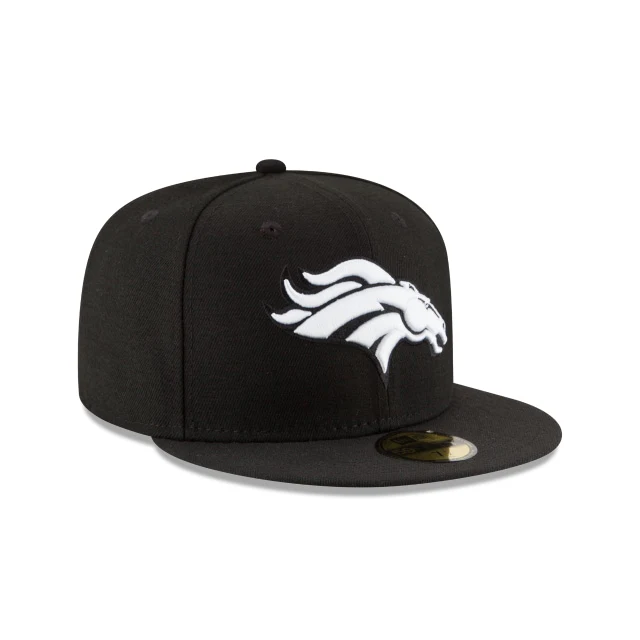 Denver Broncos Black & White 59FIFTY Fitted Hat