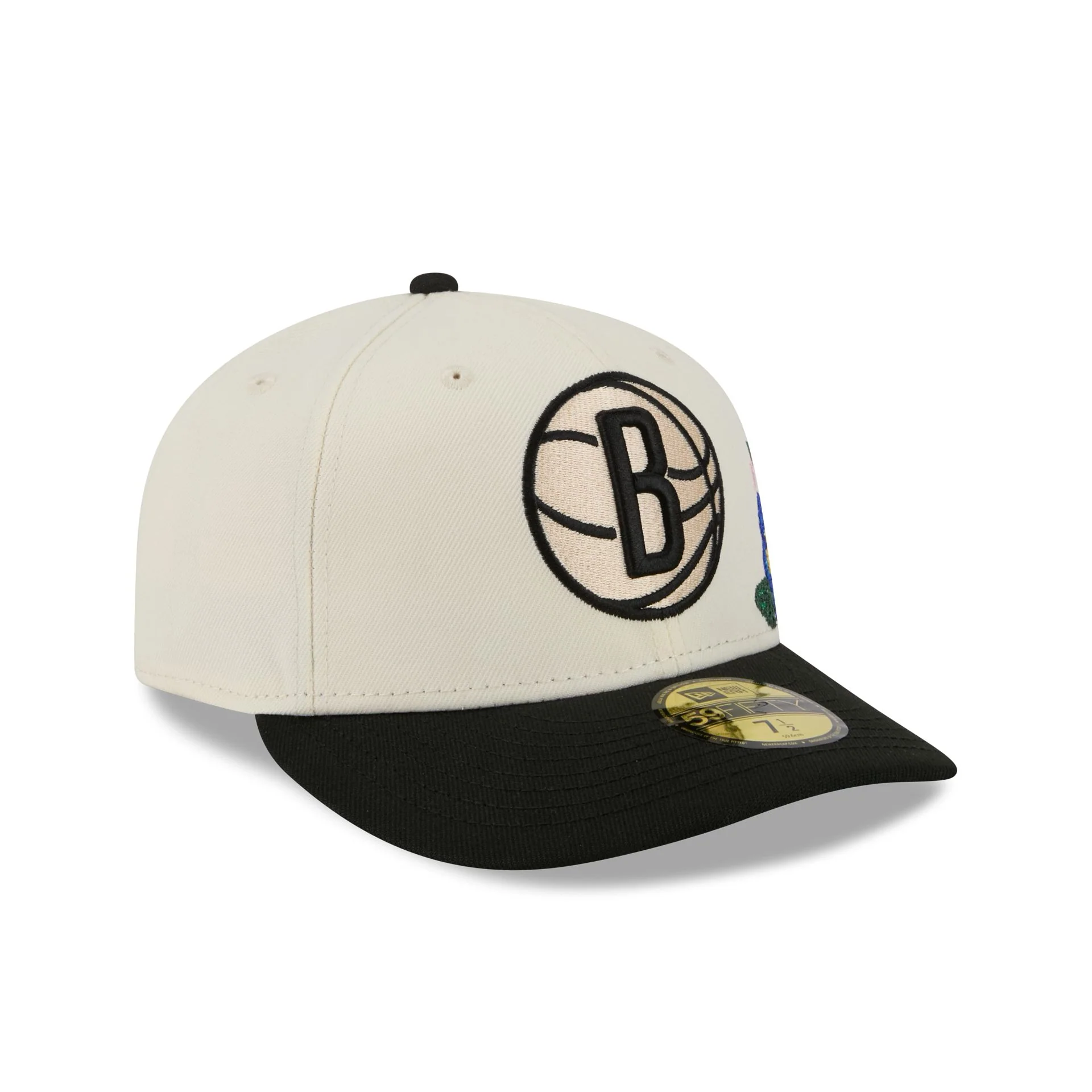 Brooklyn Nets Tonal Florals White 59FIFTY Fitted Hat