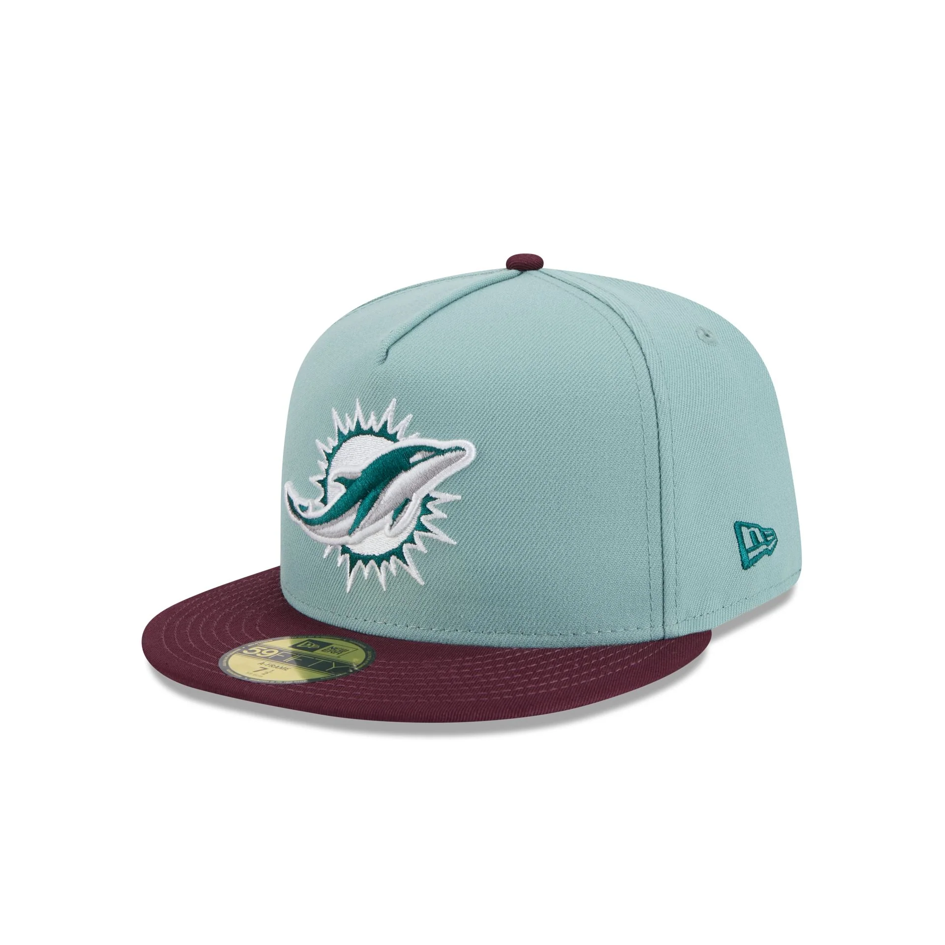 Miami Dolphins Beach Kiss Blue 59FIFTY A-Frame Fitted Hat