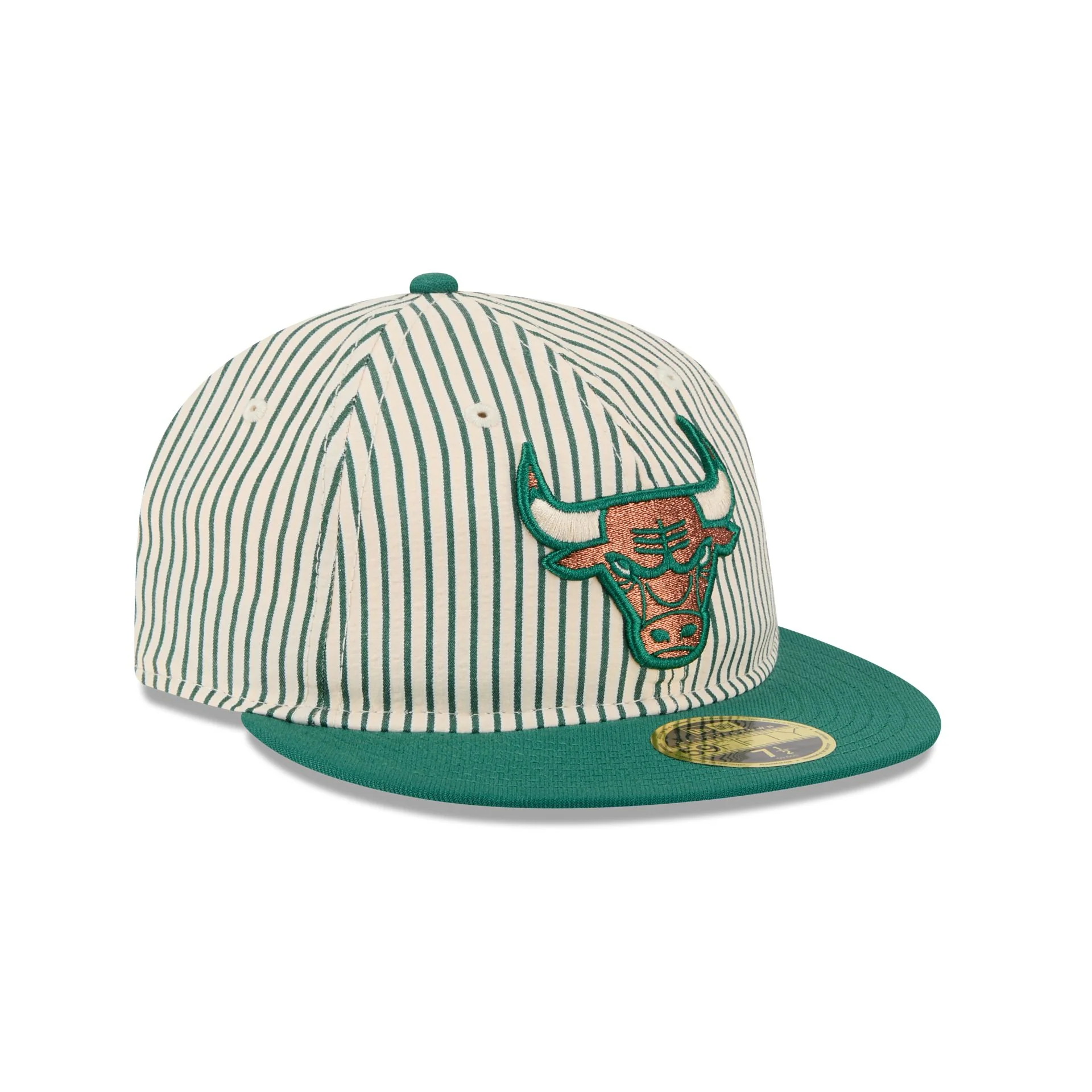 Just Caps Seersucker Chicago Bulls Retro Crown 59FIFTY Fitted Hat