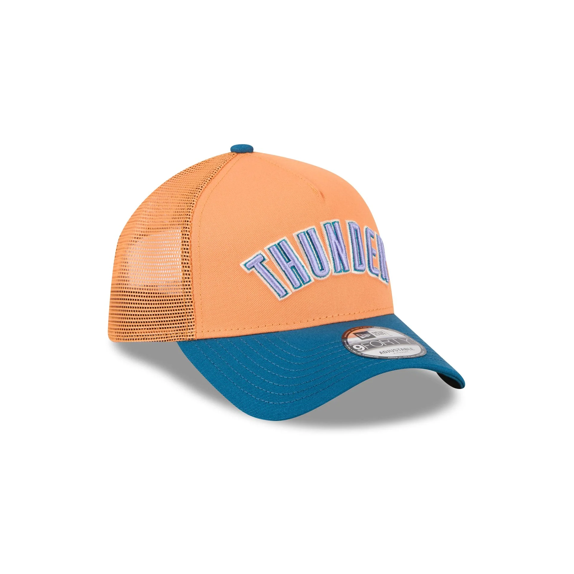 Oklahoma City Thunder Orange Glaze 9FORTY A-Frame Trucker Hat