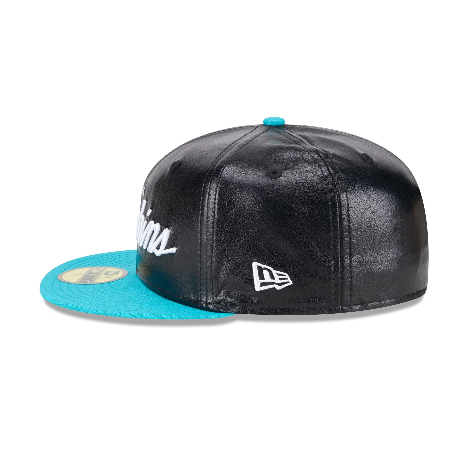 Miami Dolphins Faux Leather Crown 59FIFTY Fitted Hat