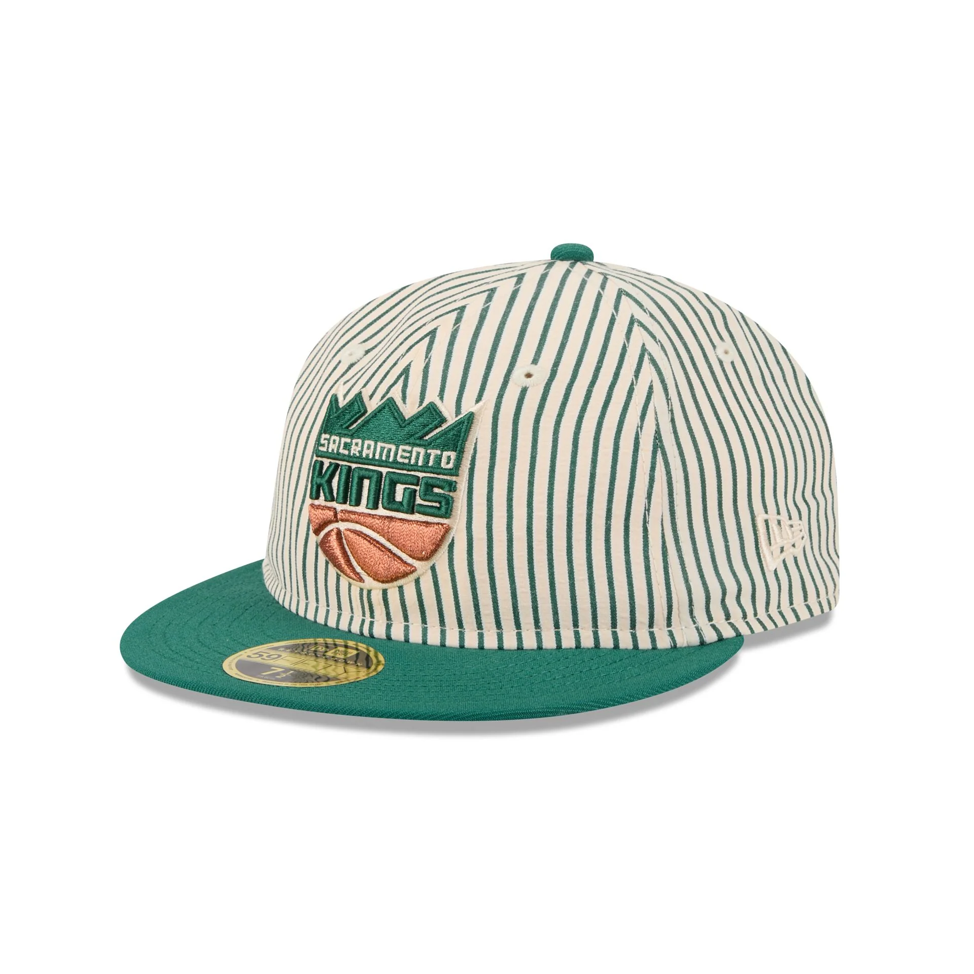Just Caps Seersucker Sacramento Kings Retro Crown 59FIFTY Fitted Hat