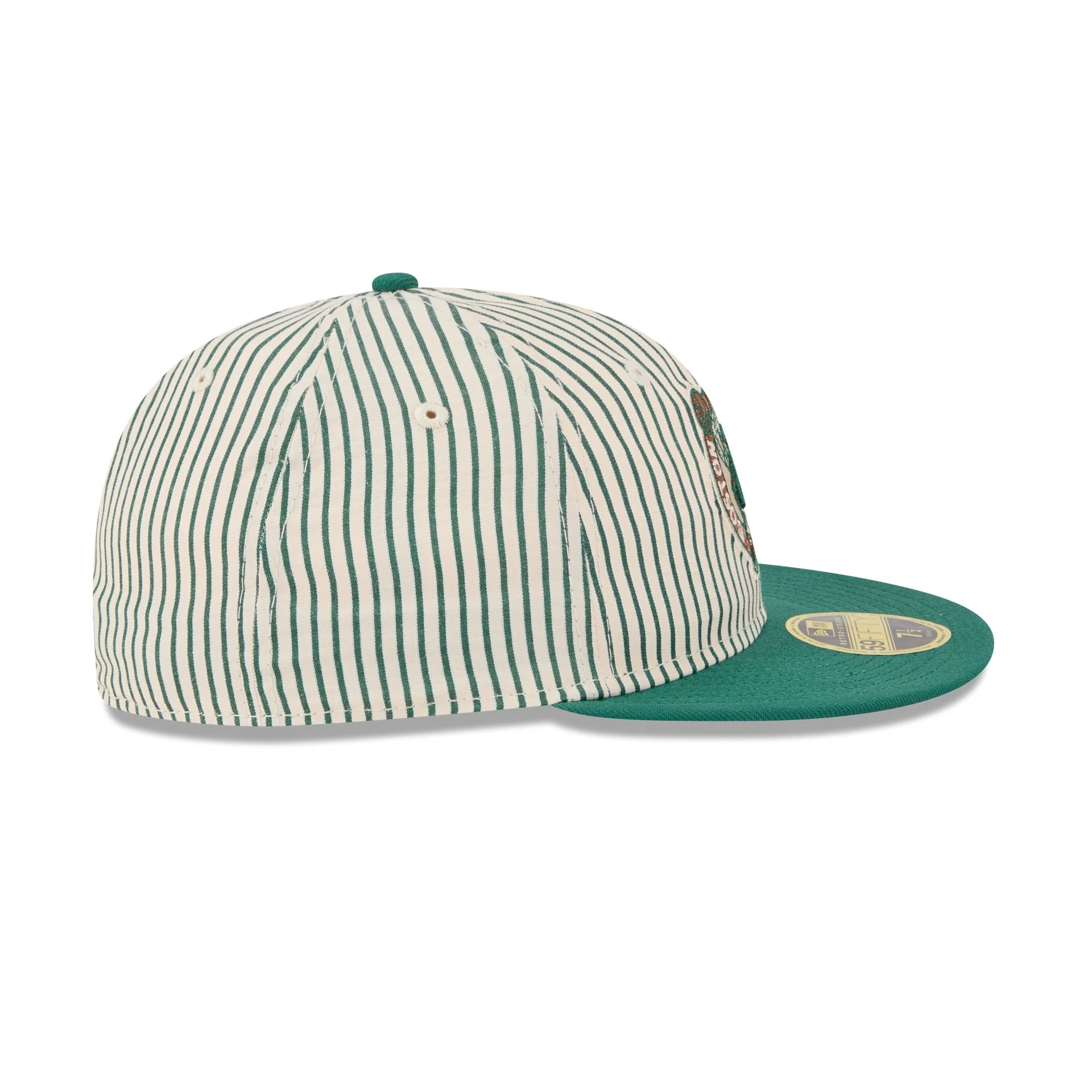 Just Caps Seersucker Boston Celtics Retro Crown 59FIFTY Fitted Hat