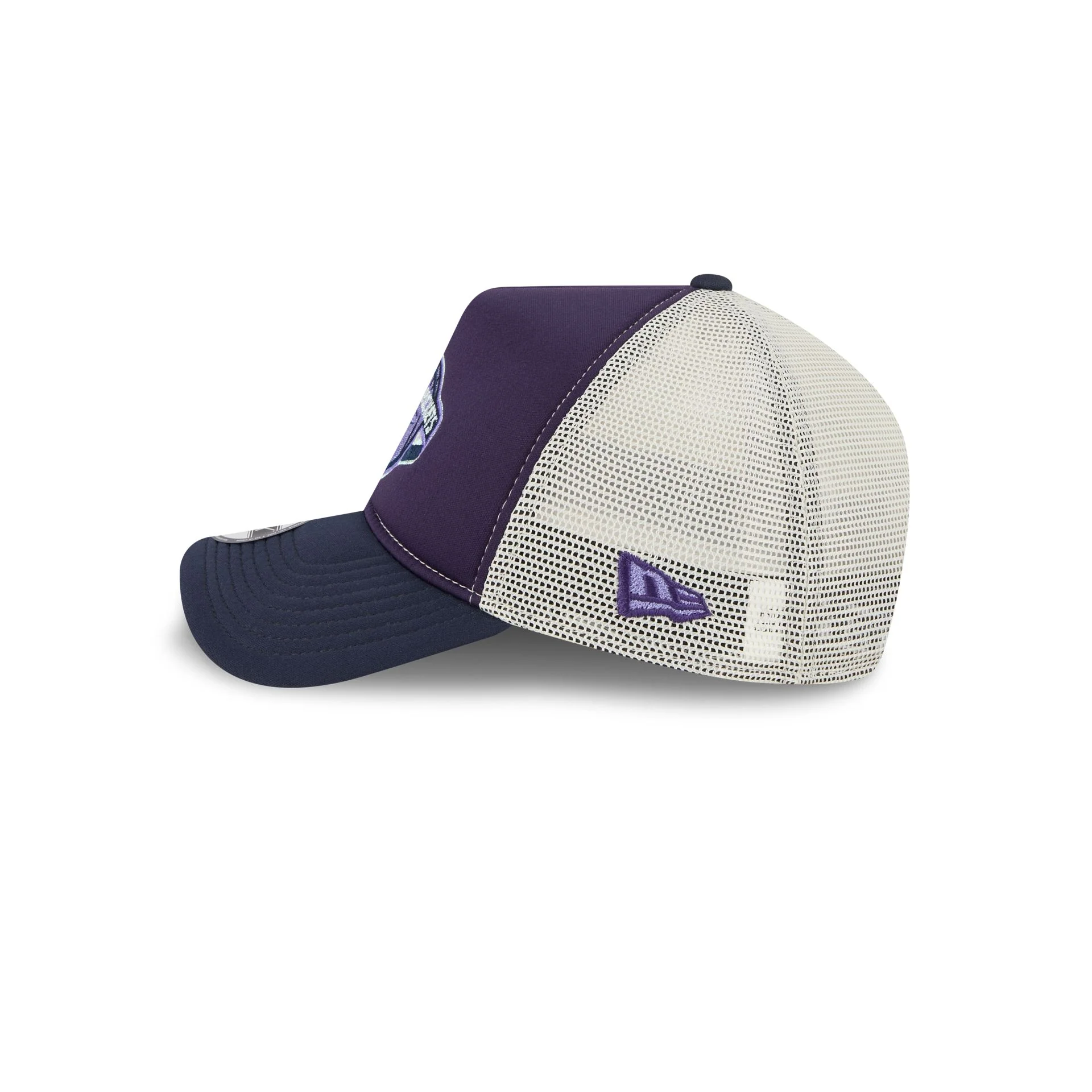 Houston Rockets Navy Purple 9FORTY A-Frame Trucker Hat