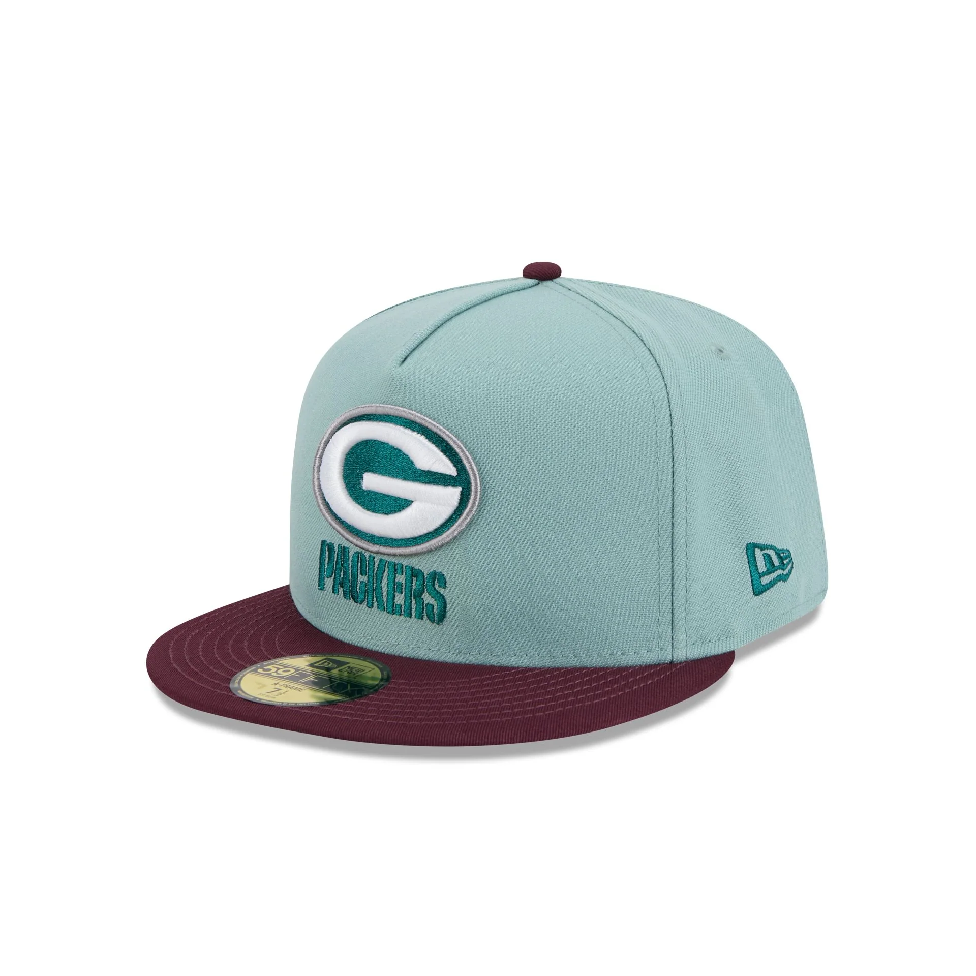 Green Bay Packers Beach Kiss Blue 59FIFTY A-Frame Fitted Hat