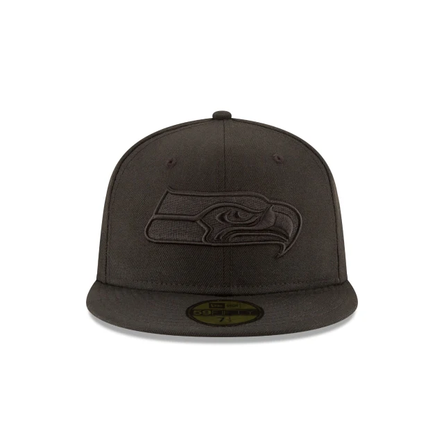 Seattle Seahawks Black On Black 59FIFTY Fitted Hat