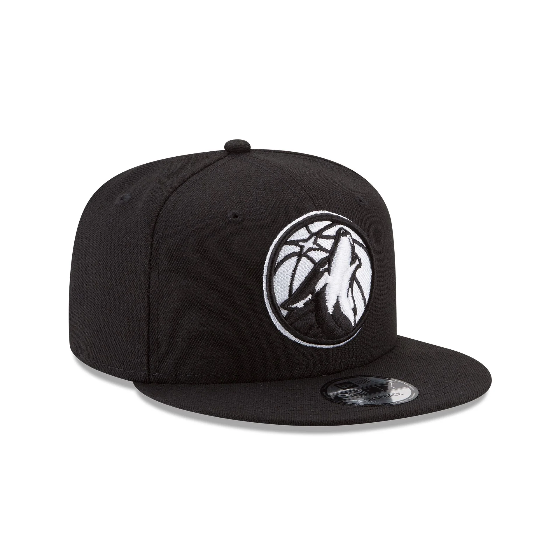 Minnesota Timberwolves Basic Black & White 9FIFTY Snapback Hat