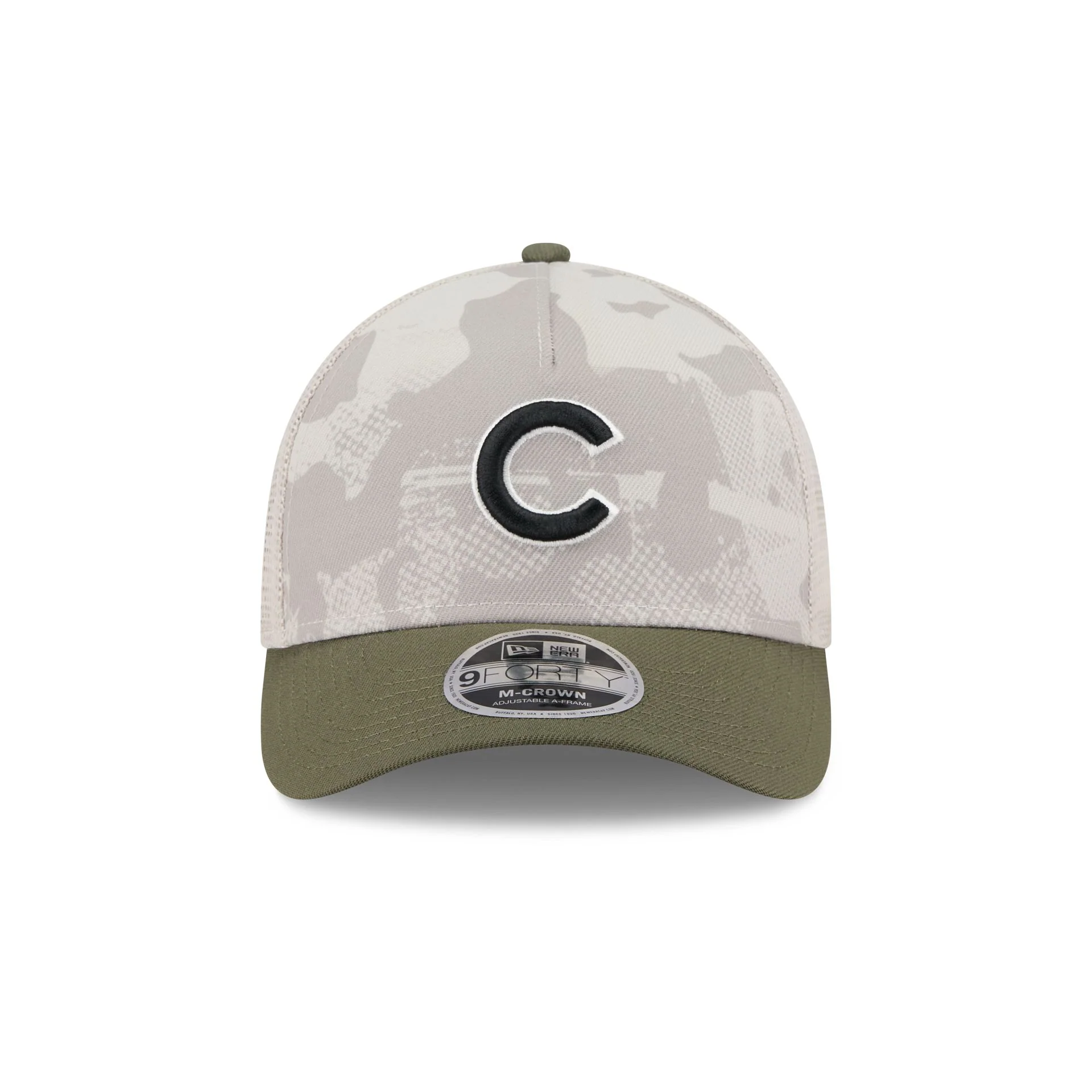 Chicago Cubs Armed Forces Day 2025 9FORTY M-Crown A-Frame Trucker Hat