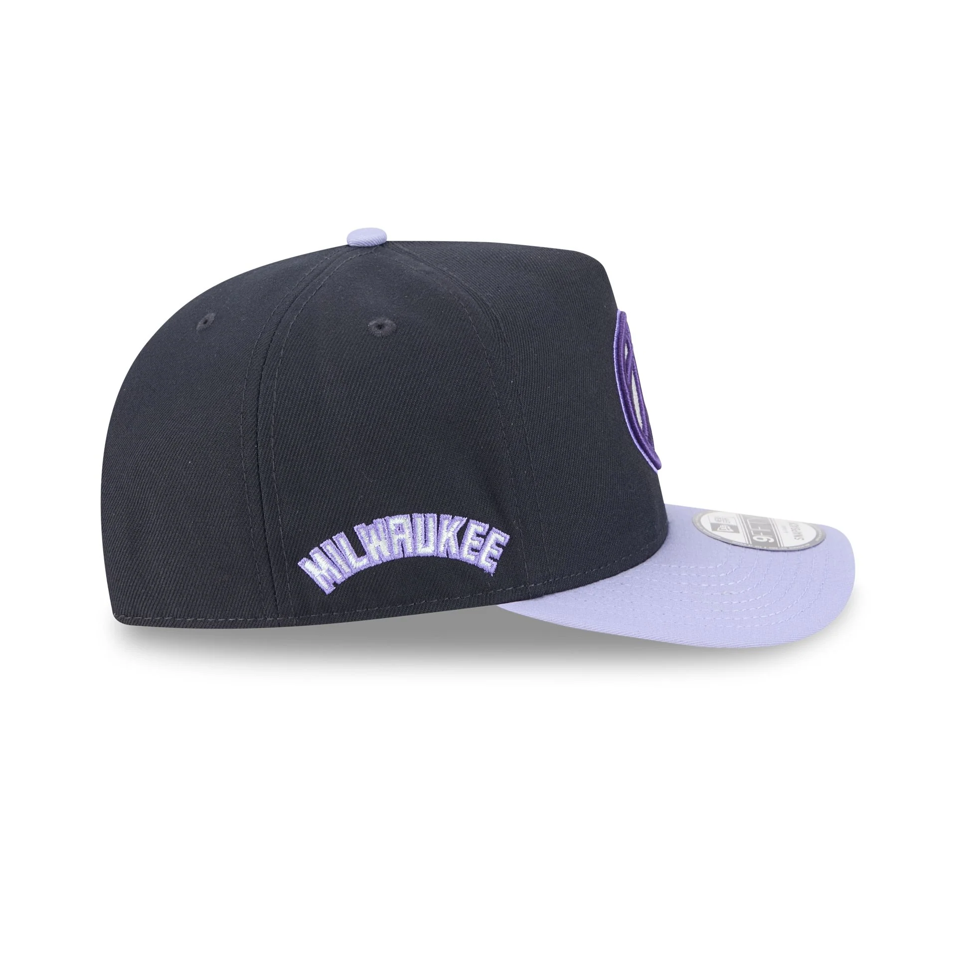 Milwaukee Bucks Navy Lavender 9FIFTY A-Frame Snapback Hat