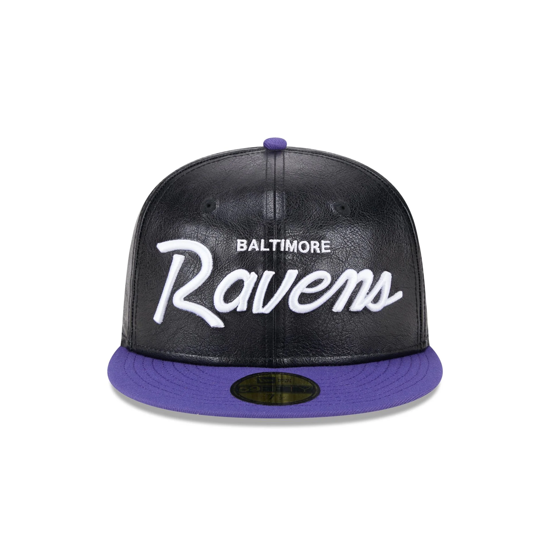 Baltimore Ravens Faux Leather Crown 59FIFTY Fitted Hat