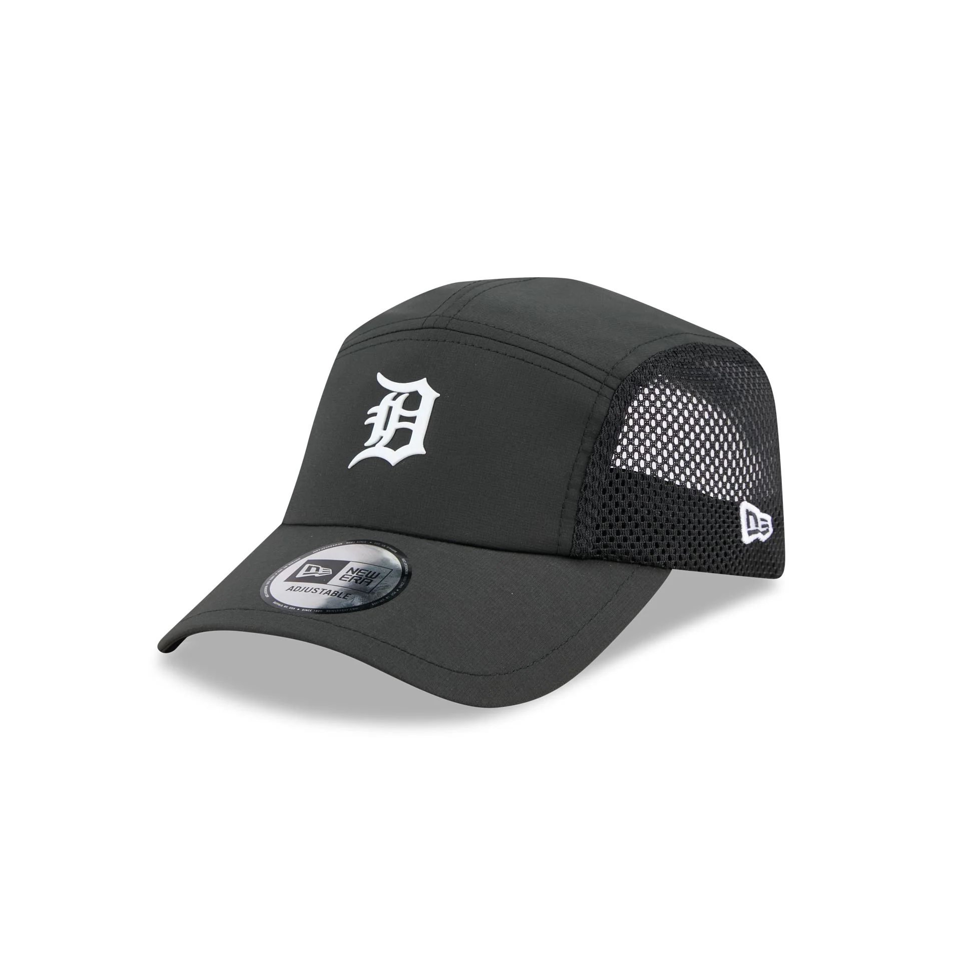 Detroit Tigers Black Poly Runner Adjustable Hat