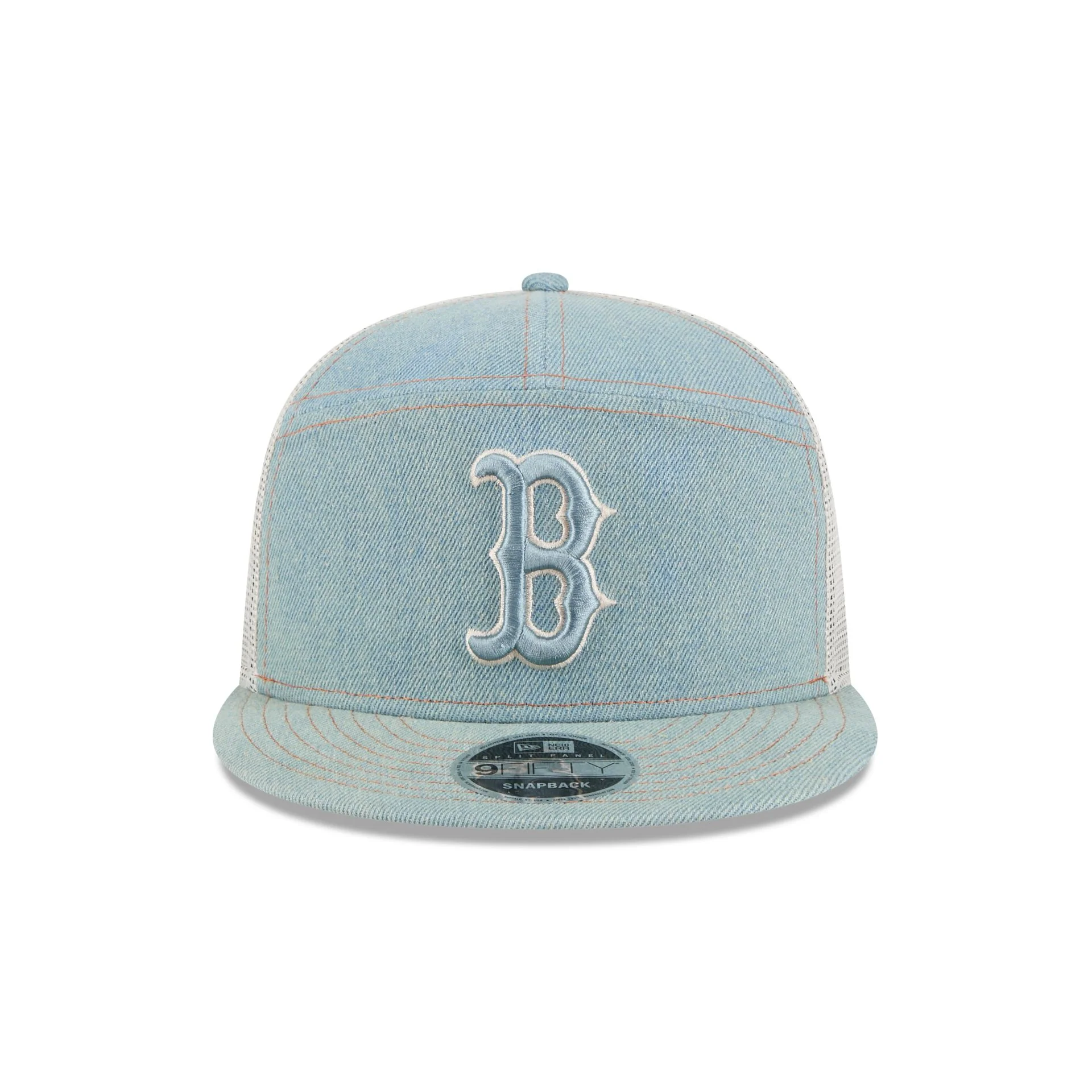 Boston Red Sox Denim Split Panel 9FIFTY Trucker Hat