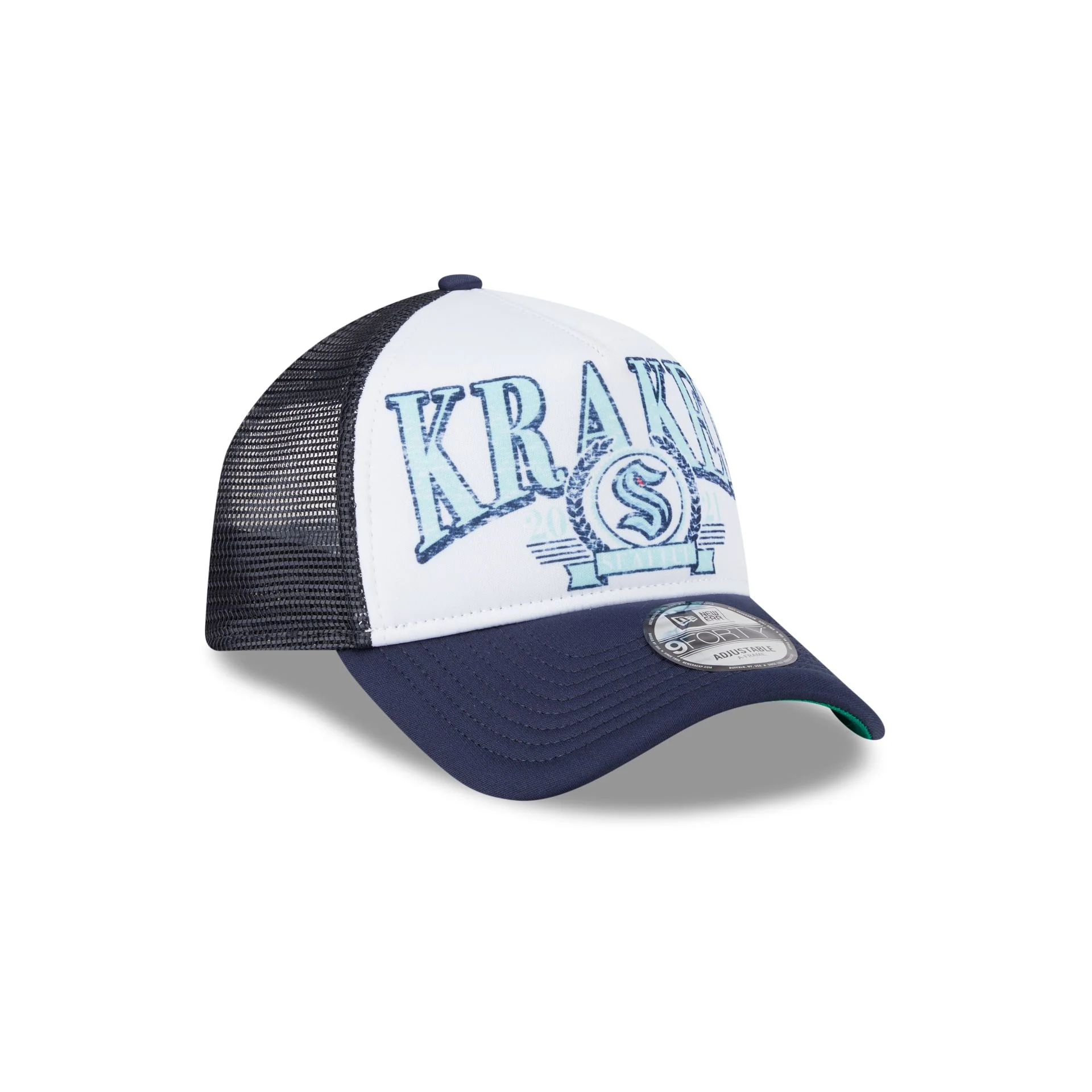 Seattle Kraken Distressed 9FORTY A-Frame Trucker Hat
