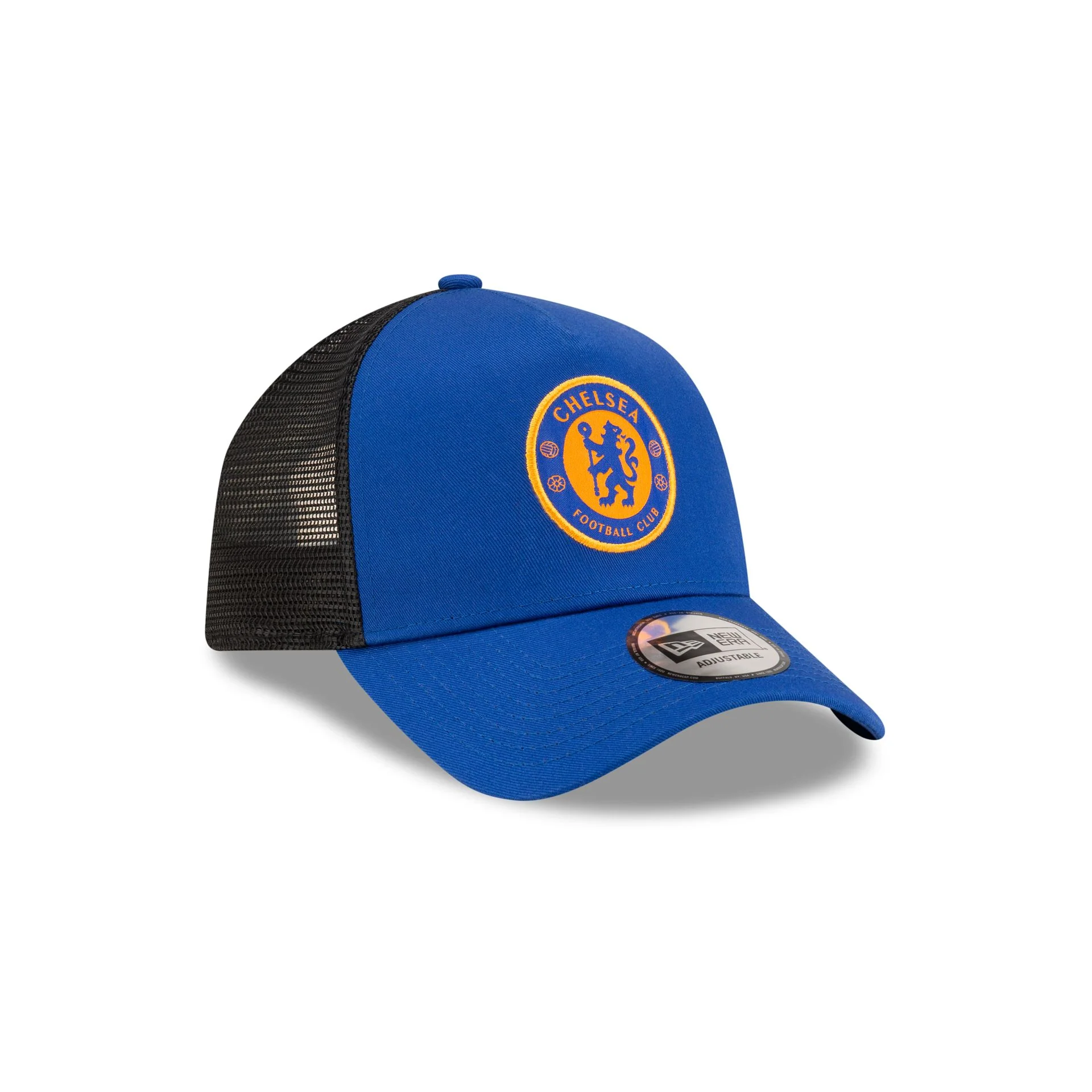 Chelsea FC Lion Crest Seasonal Blue 9FORTY A-Frame Trucker Hat