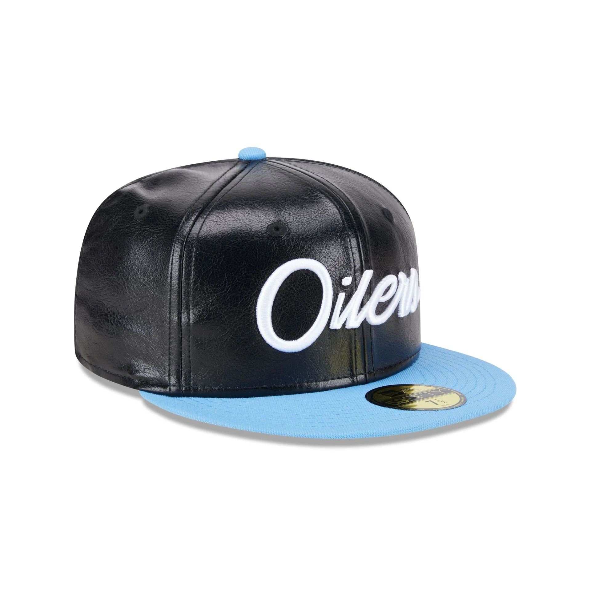 NFL Oilers Faux Leather Crown 59FIFTY Fitted Hat