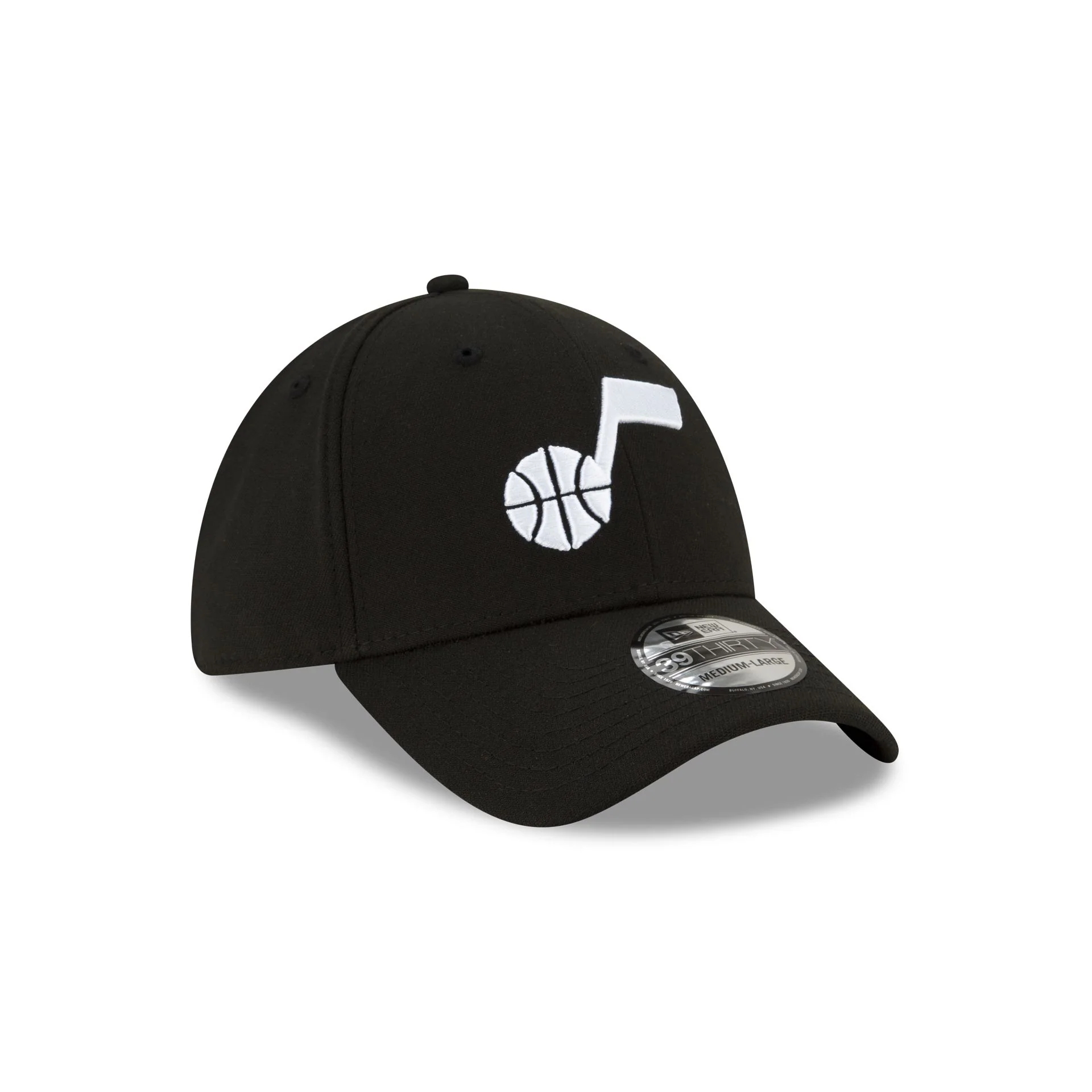 Utah Jazz Team Classic Black 39THIRTY Stretch Fit Hat