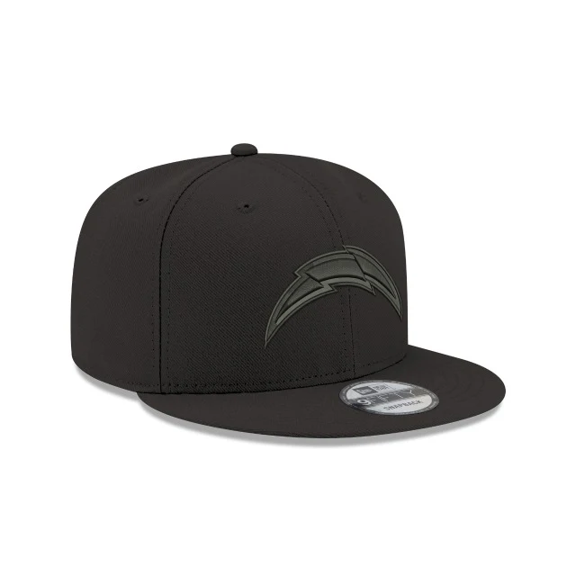 Los Angeles Chargers Black On Black 9FIFTY Snapback Hat