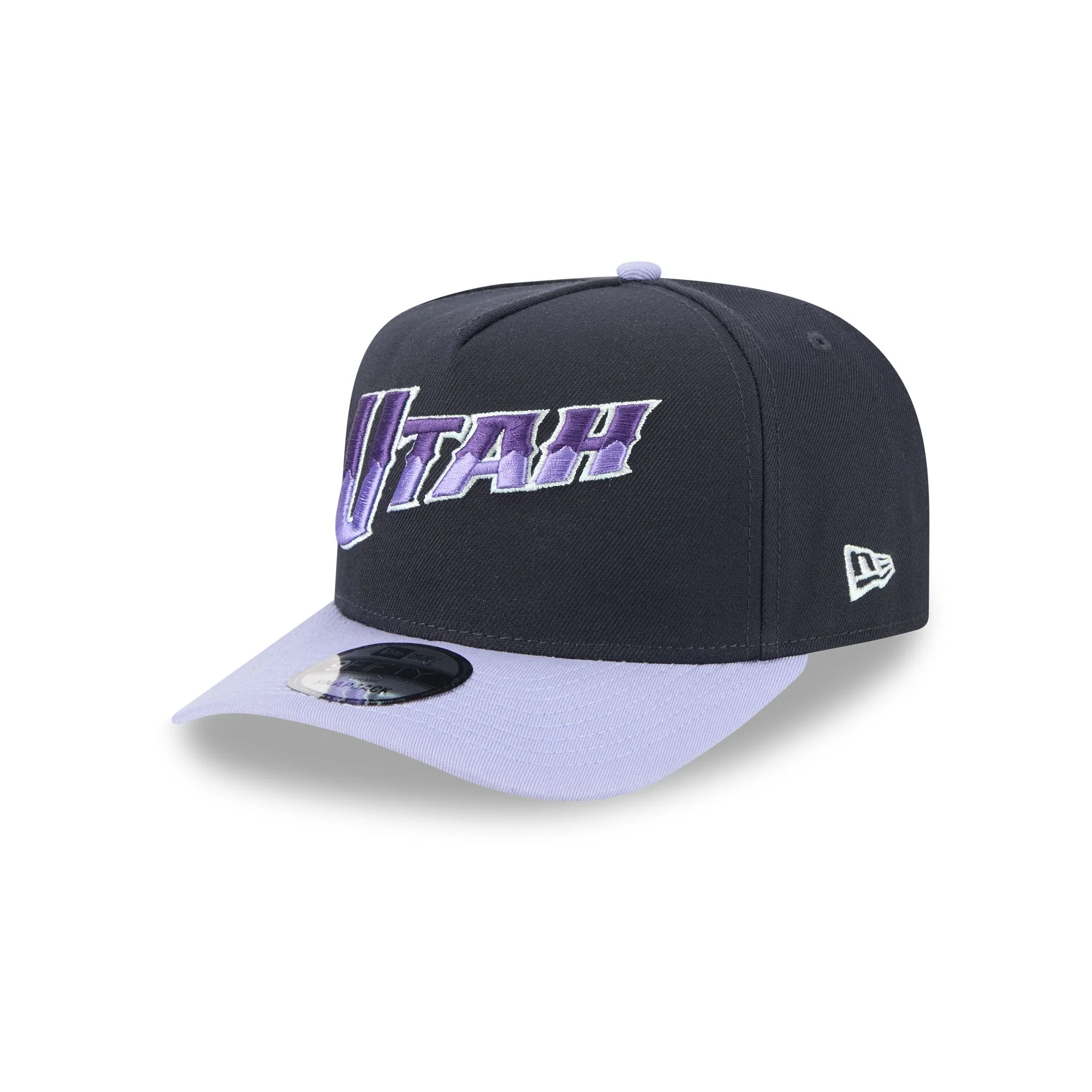 Utah Jazz Navy Lavender 9FIFTY A-Frame Snapback Hat