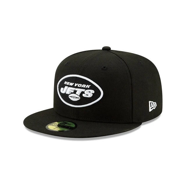New York Jets Black and White 59FIFTY Fitted Hat