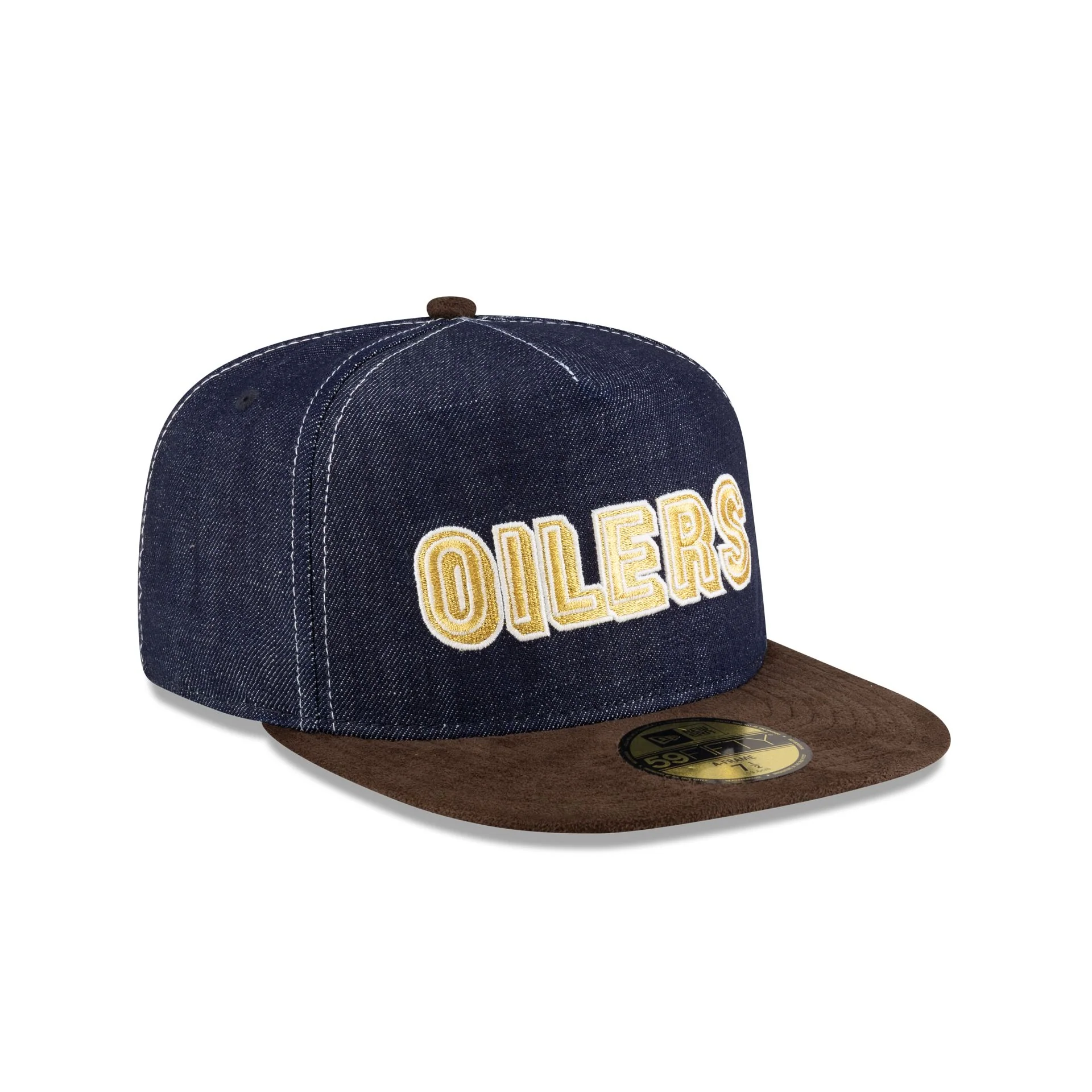Oilers Houston Pack Denim 59FIFTY A-Frame Fitted Hat