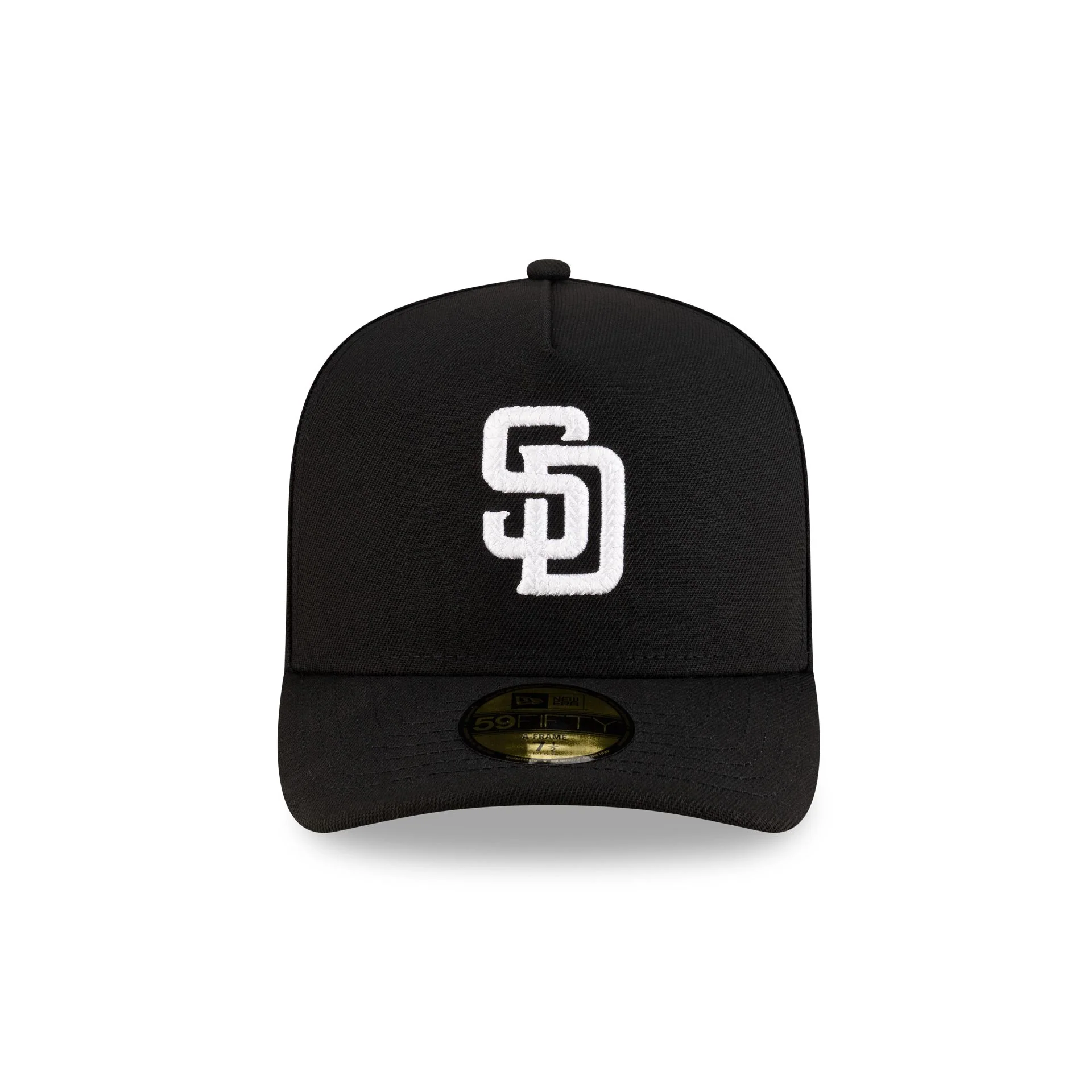 San Diego Padres Black Script Safety Pin 59FIFTY A-Frame Fitted Hat