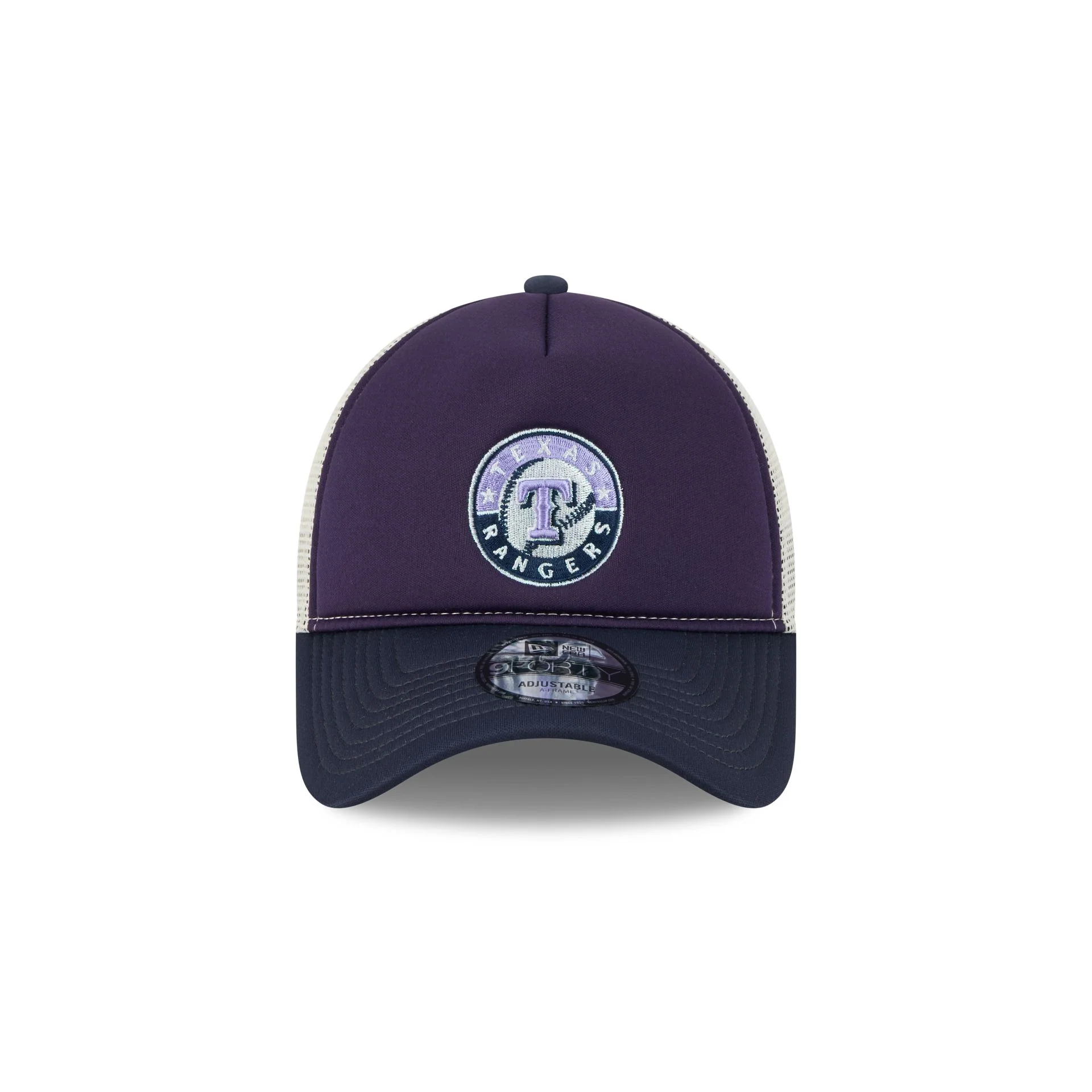 Texas Rangers Navy Purple 9FORTY A-Frame Trucker Hat