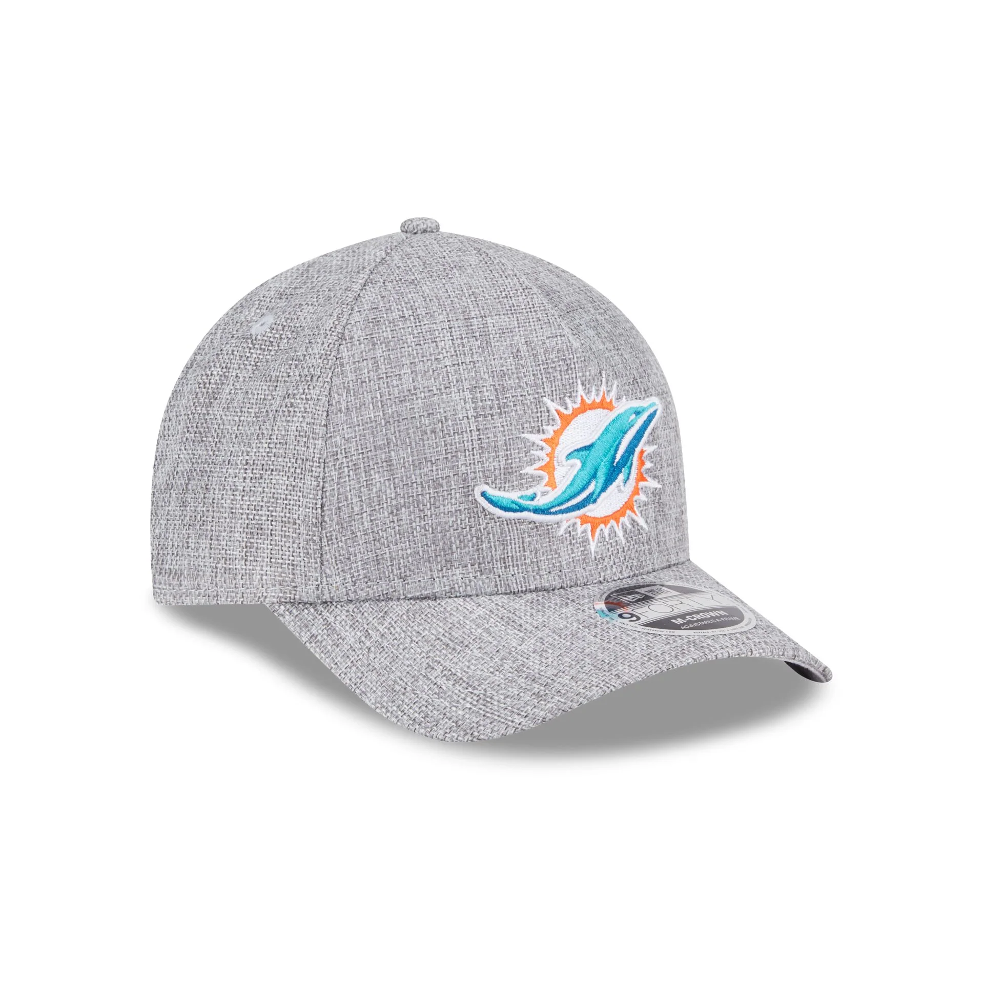 Miami Dolphins Cotton Weave Gray 9FORTY M-Crown A-Frame Snapback Hat