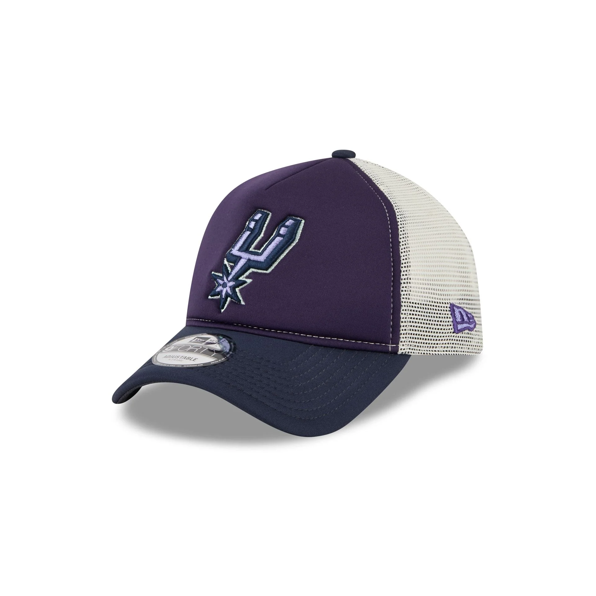 San Antonio Spurs Navy Purple 9FORTY A-Frame Trucker Hat