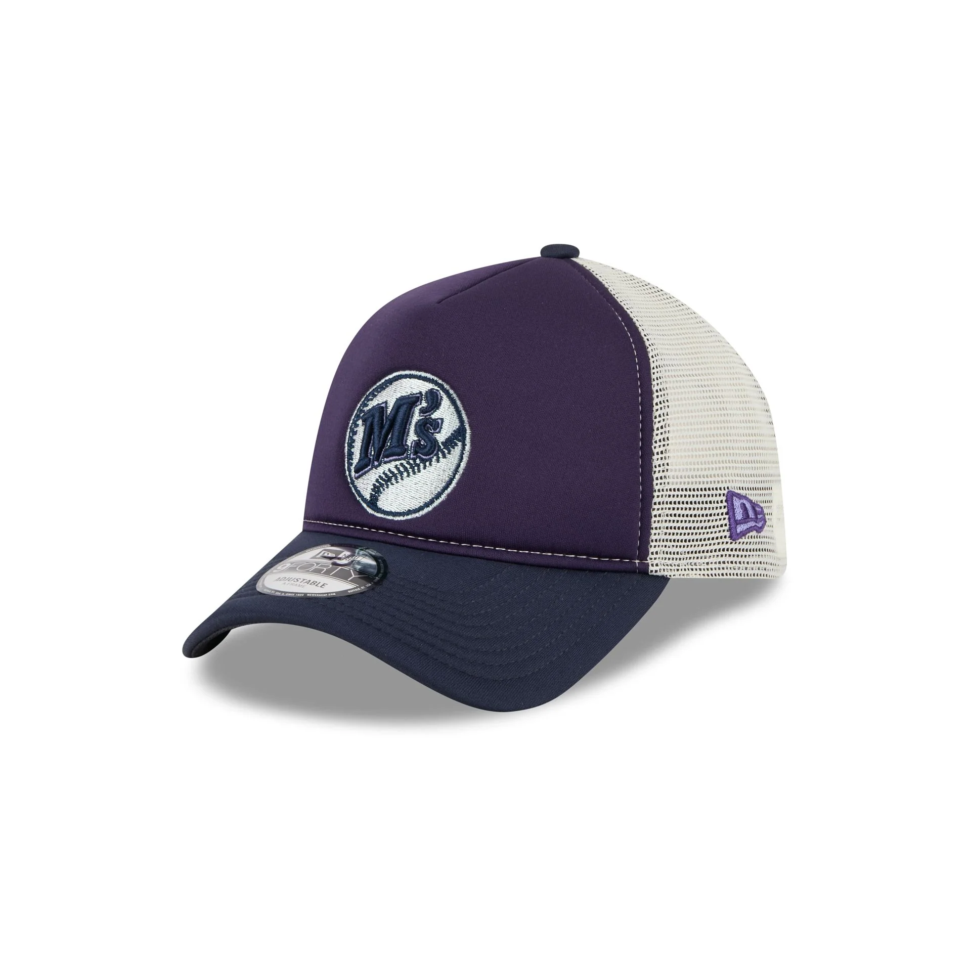 Seattle Mariners Navy Purple 9FORTY A-Frame Trucker Hat