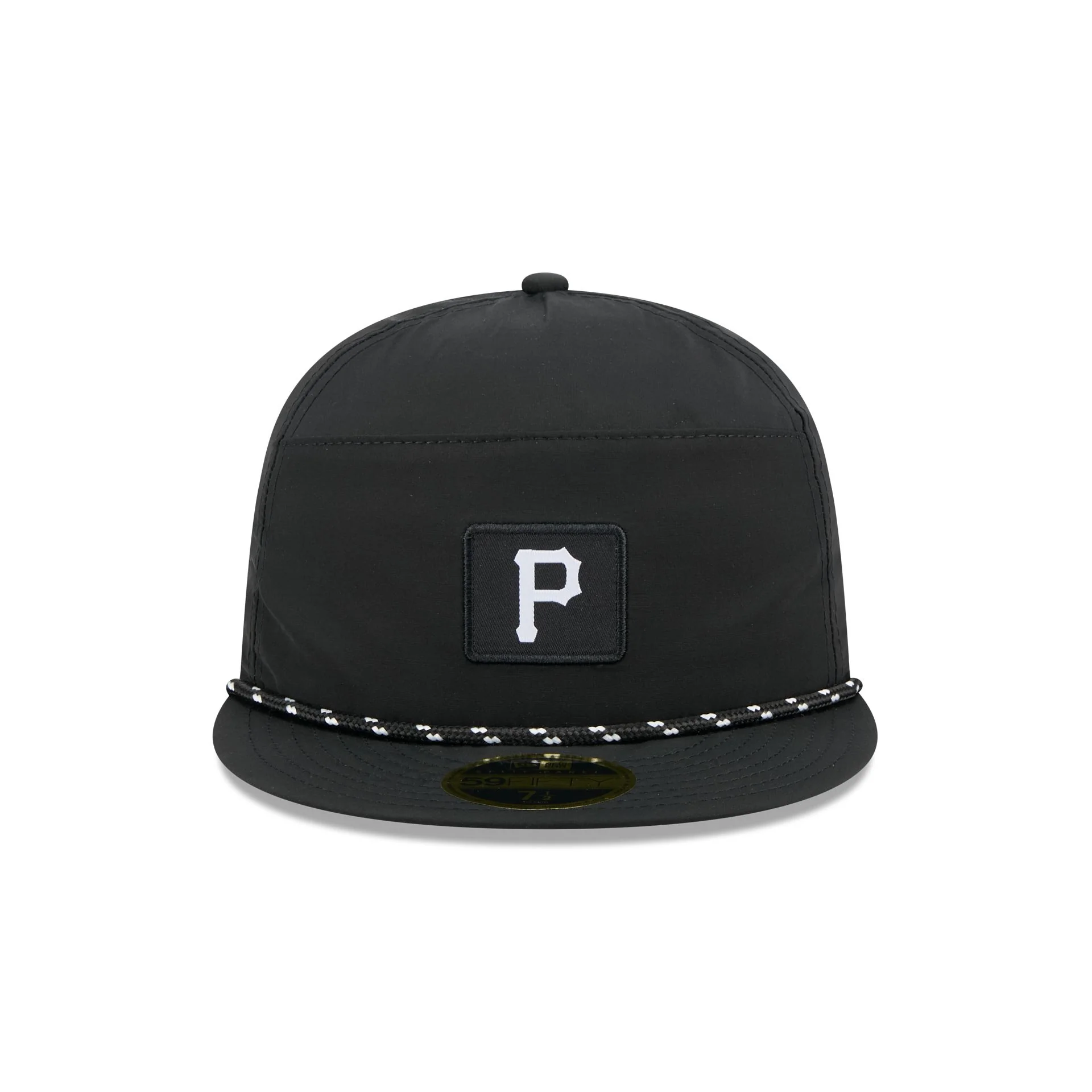 Pittsburgh Pirates Black Poly Rope Split Panel 59FIFTY Fitted Hat